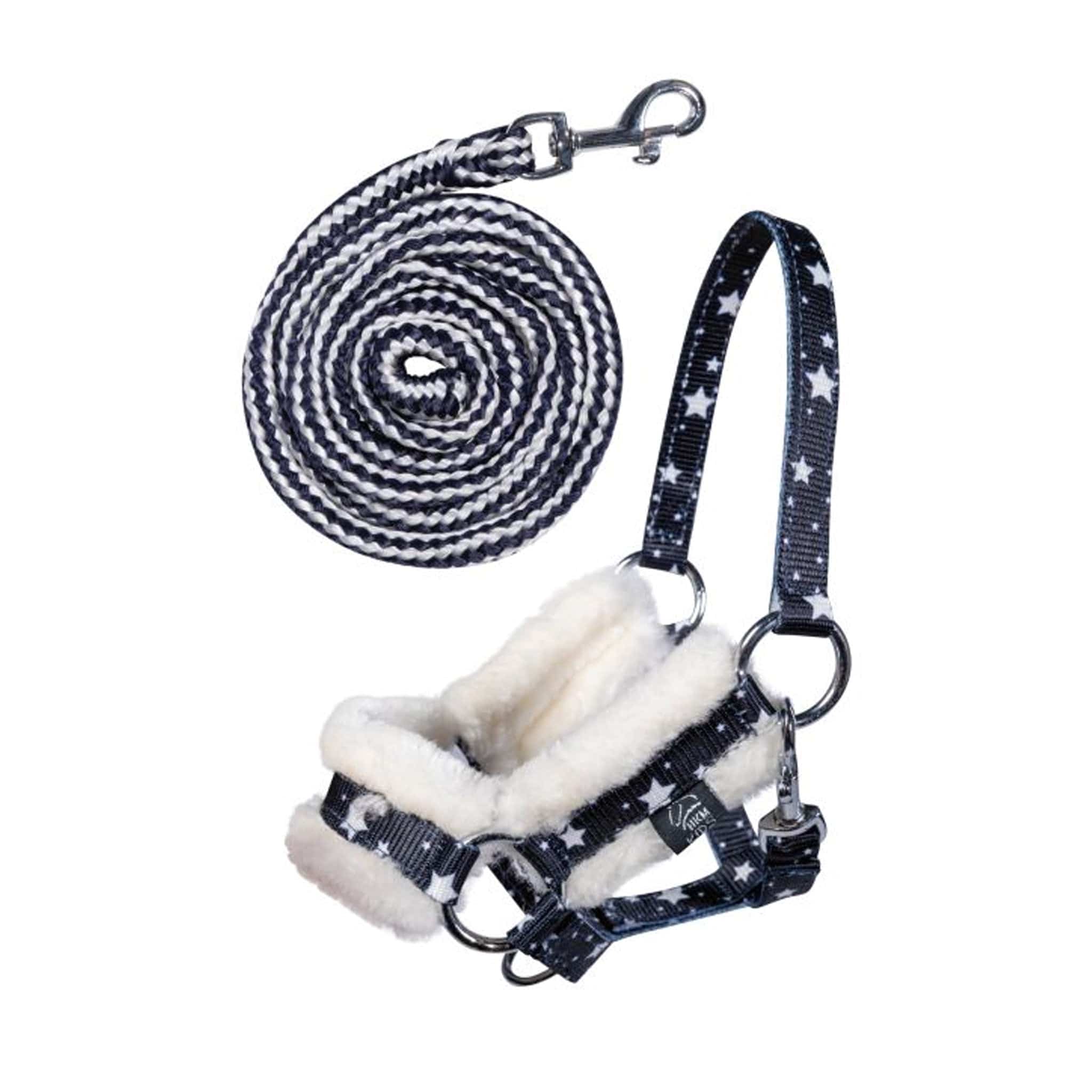 Hkm Hobby Horse Headcollar and Leading Rope - Navy Stars