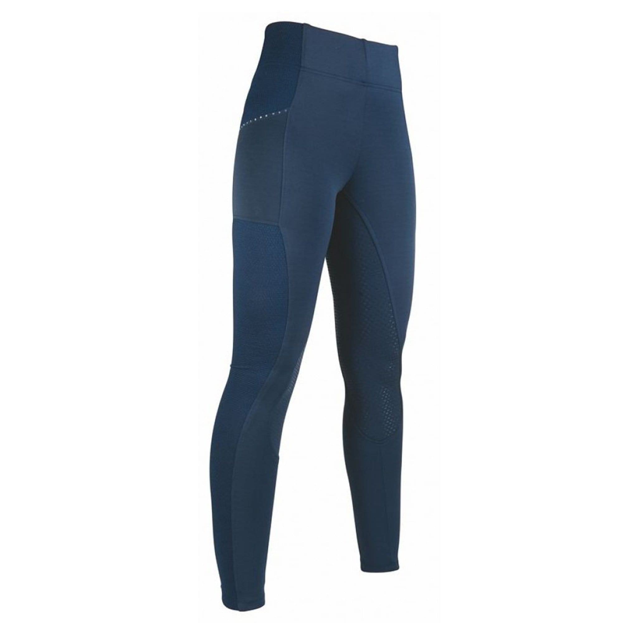 HKM Mesh Silicone Full Seat Riding Tights Deep Blue 12242