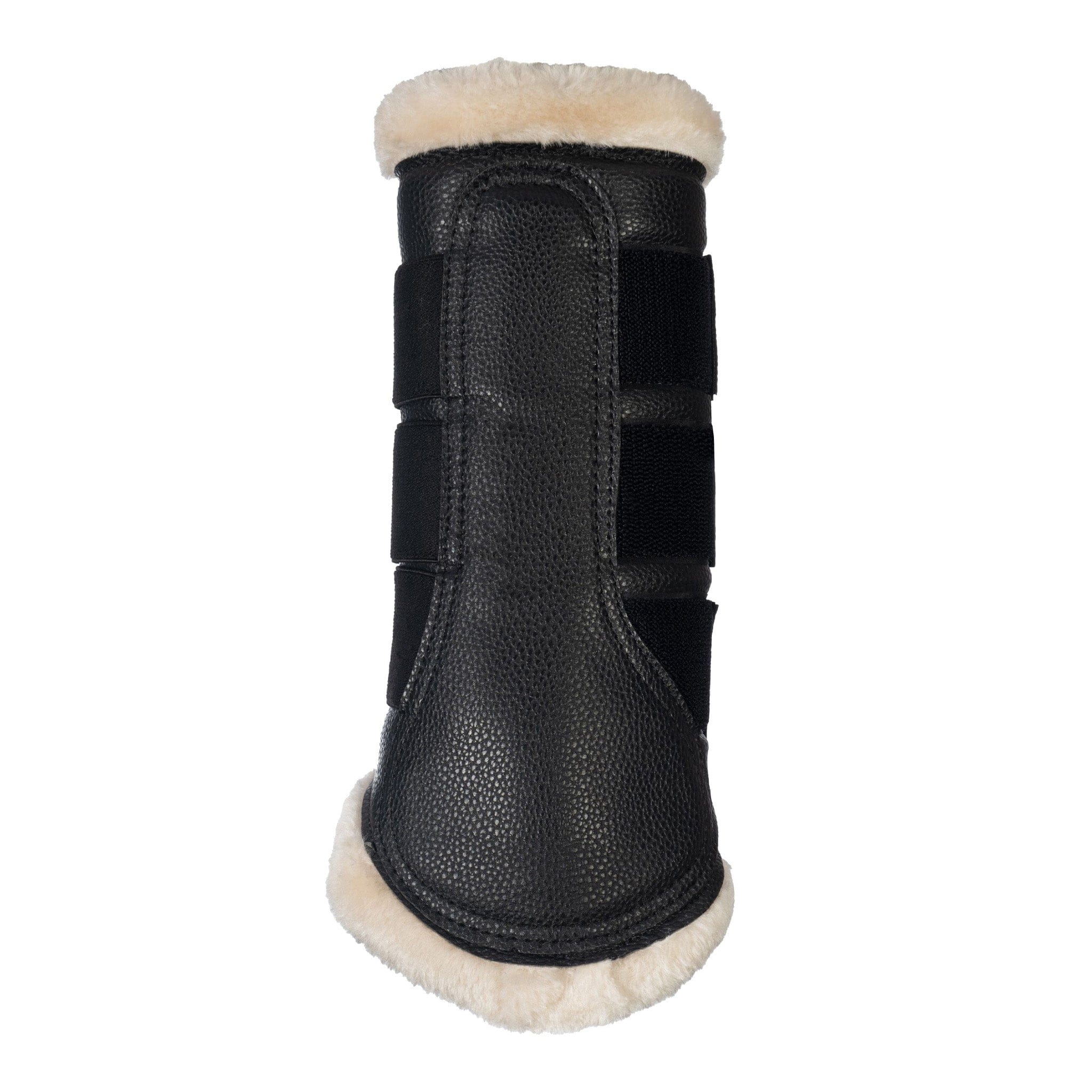 HKM Premium Comfort Brushing Boots Black with Cream Fur 13024