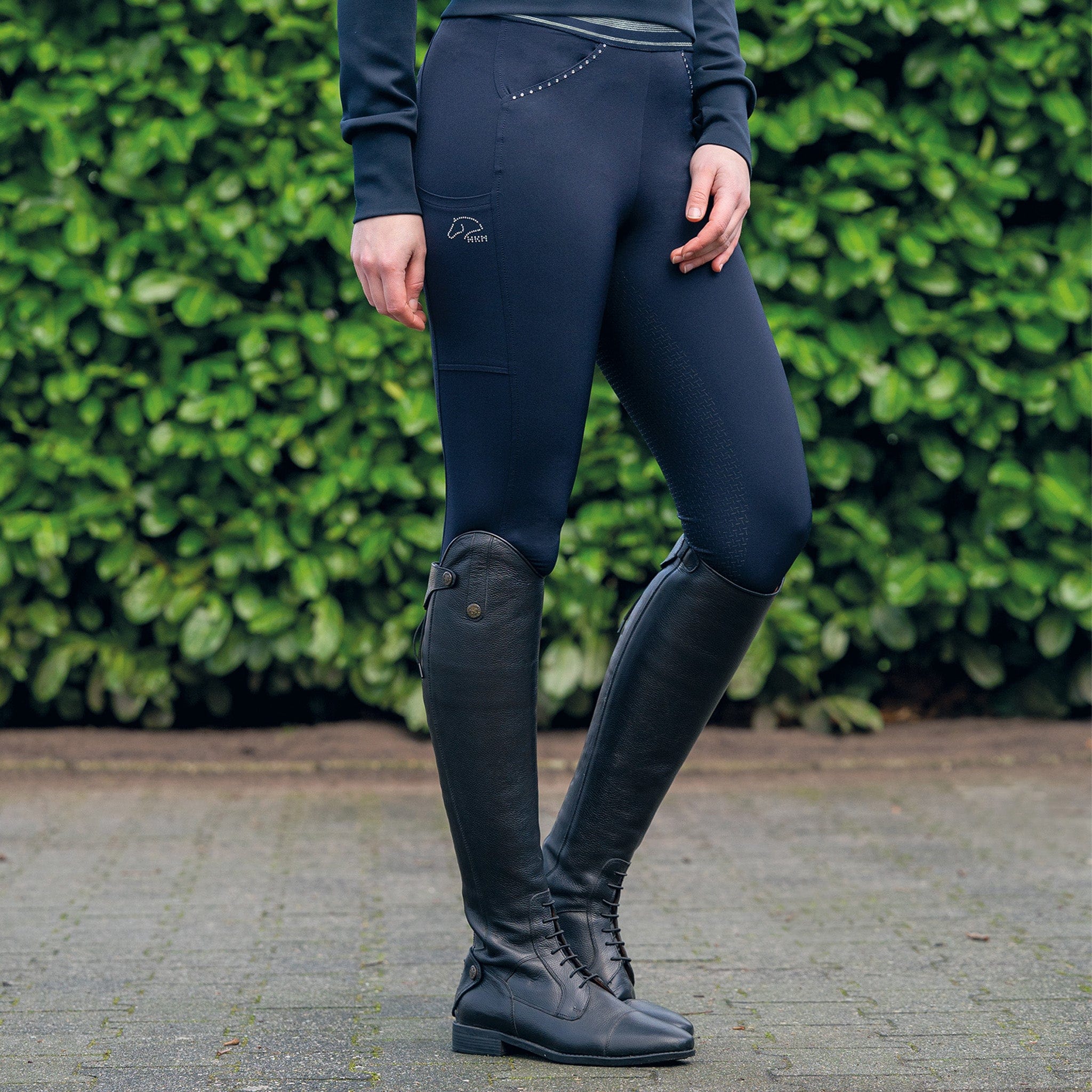 High Rise Compression Riding Breeches Green
