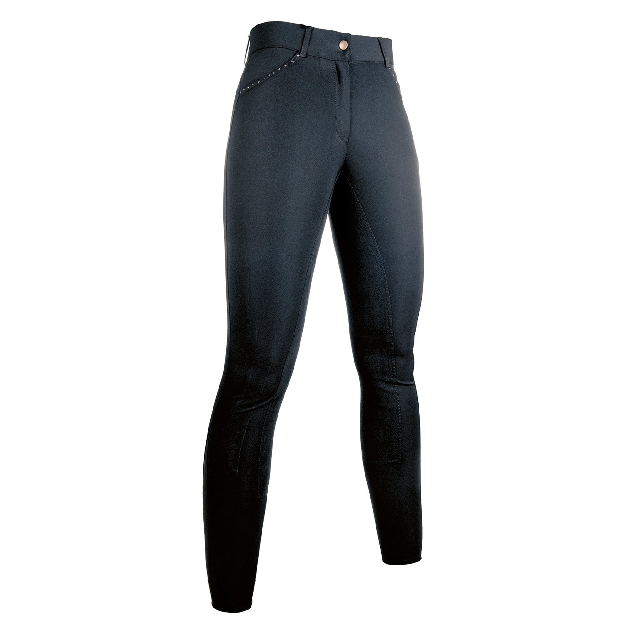 Hkm Rose Gold Glamour Alos Full Seat Breeches - UK 12 · Navy