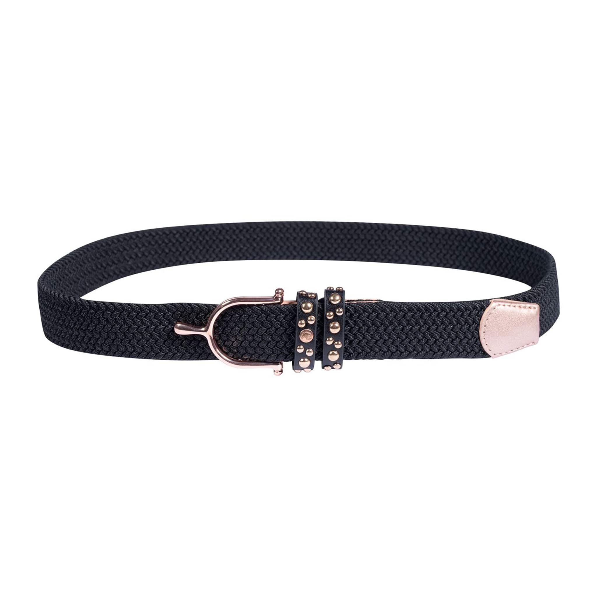 Hkm Rose Gold Glamour Elastic Belt - 80cm (M) · Black