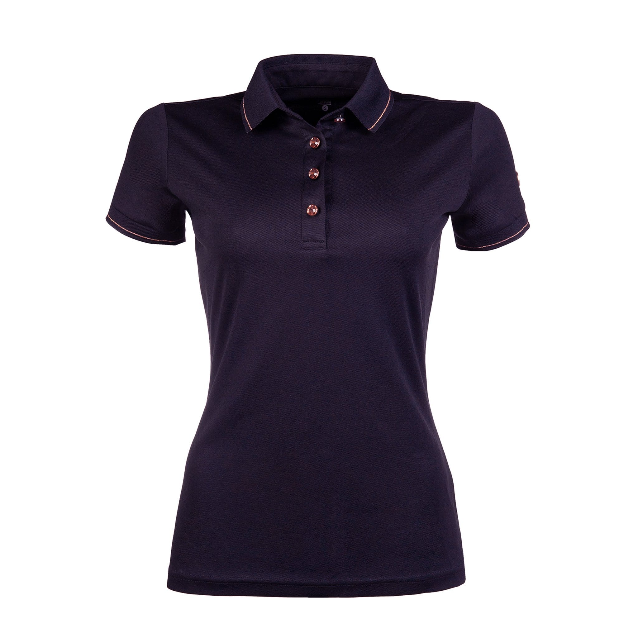 Hkm Rose Gold Glamour Polo Shirt - UK 12 · Navy