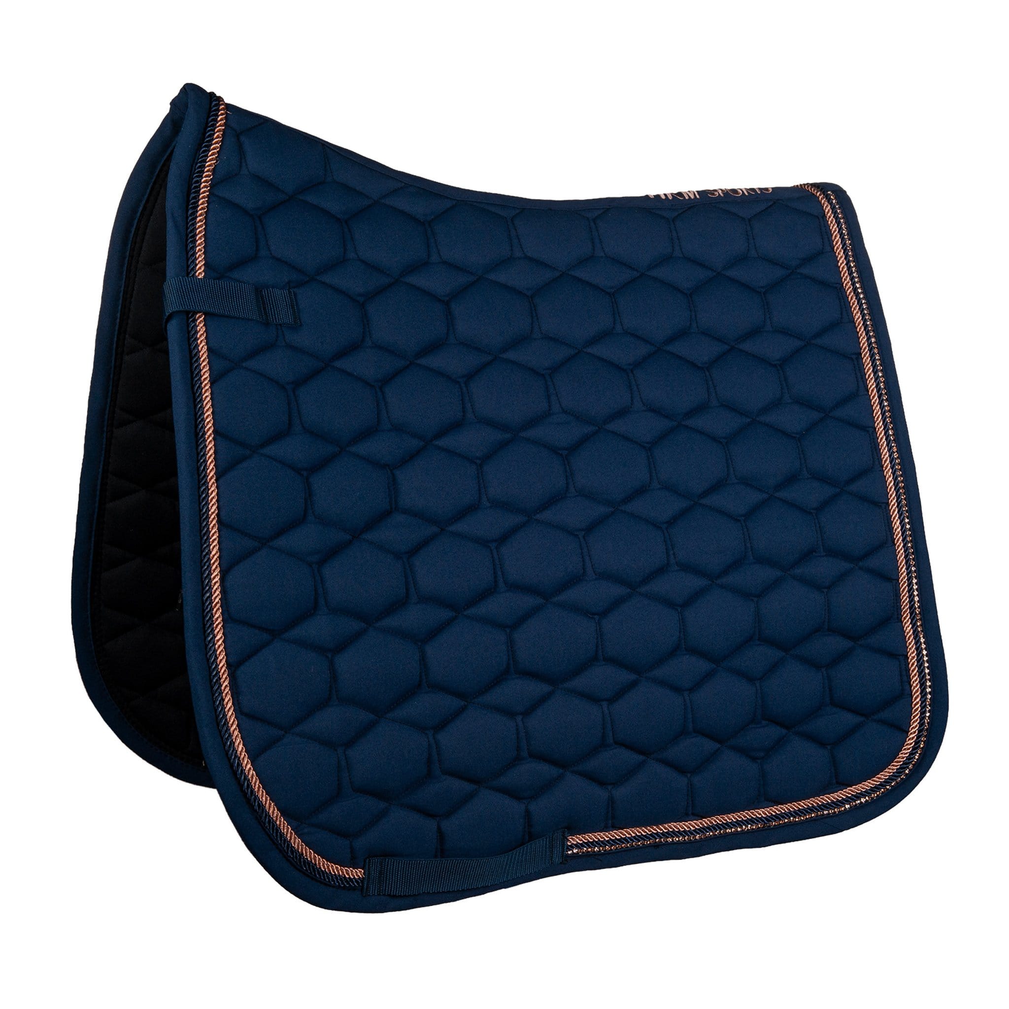 Hkm Rose Gold Glamour Dressage Saddle Pad - Pony · Navy