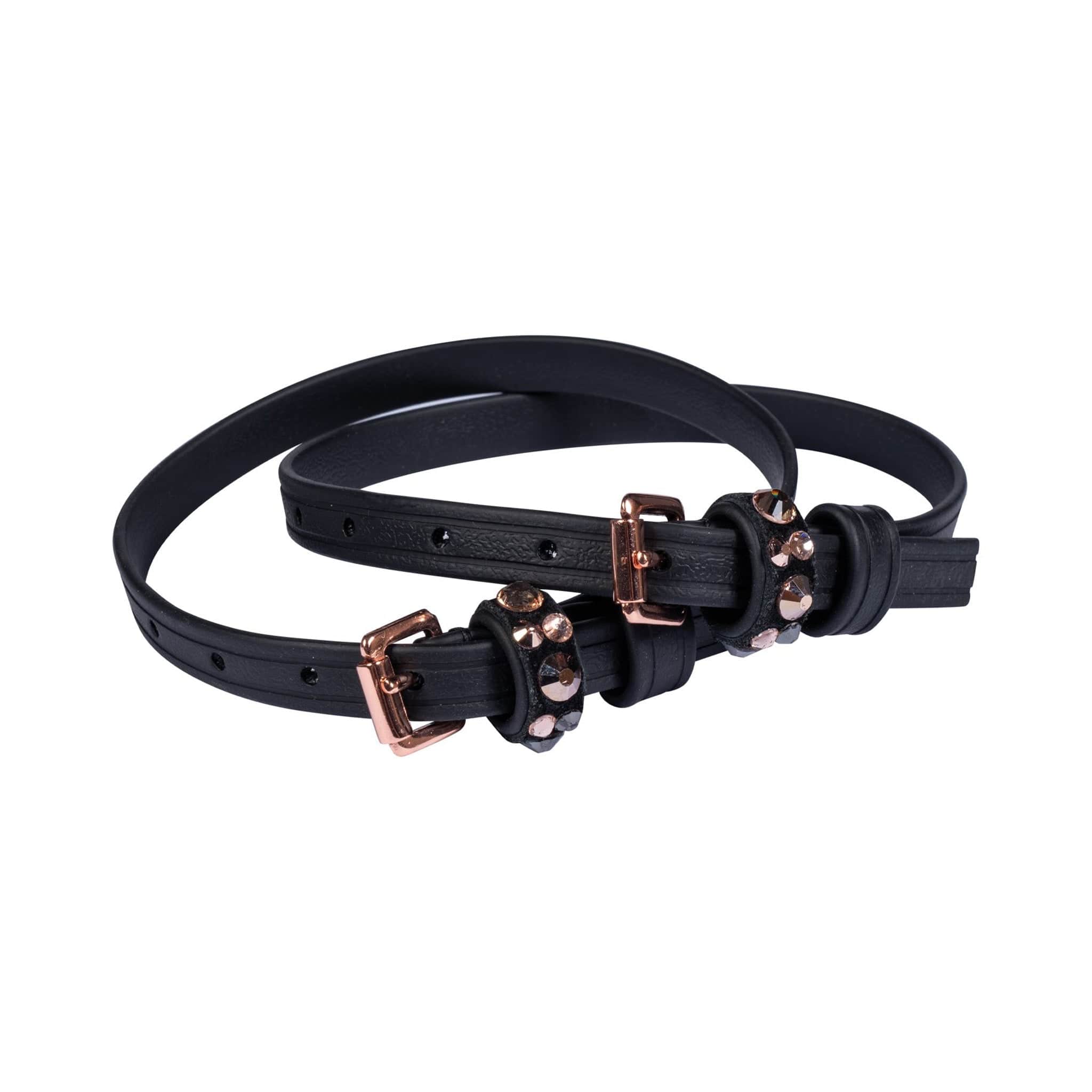 Hkm Rose Gold Glamour Spur Straps - Black