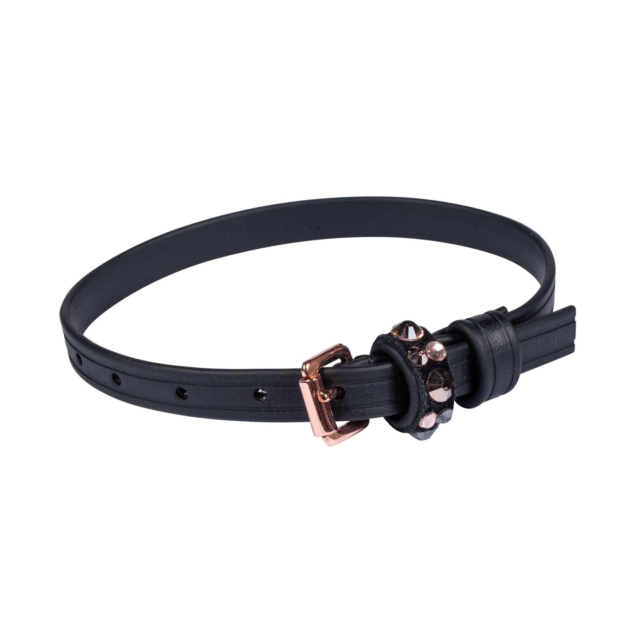 HKM Rose Gold Glamour Spur Straps Black 13831
