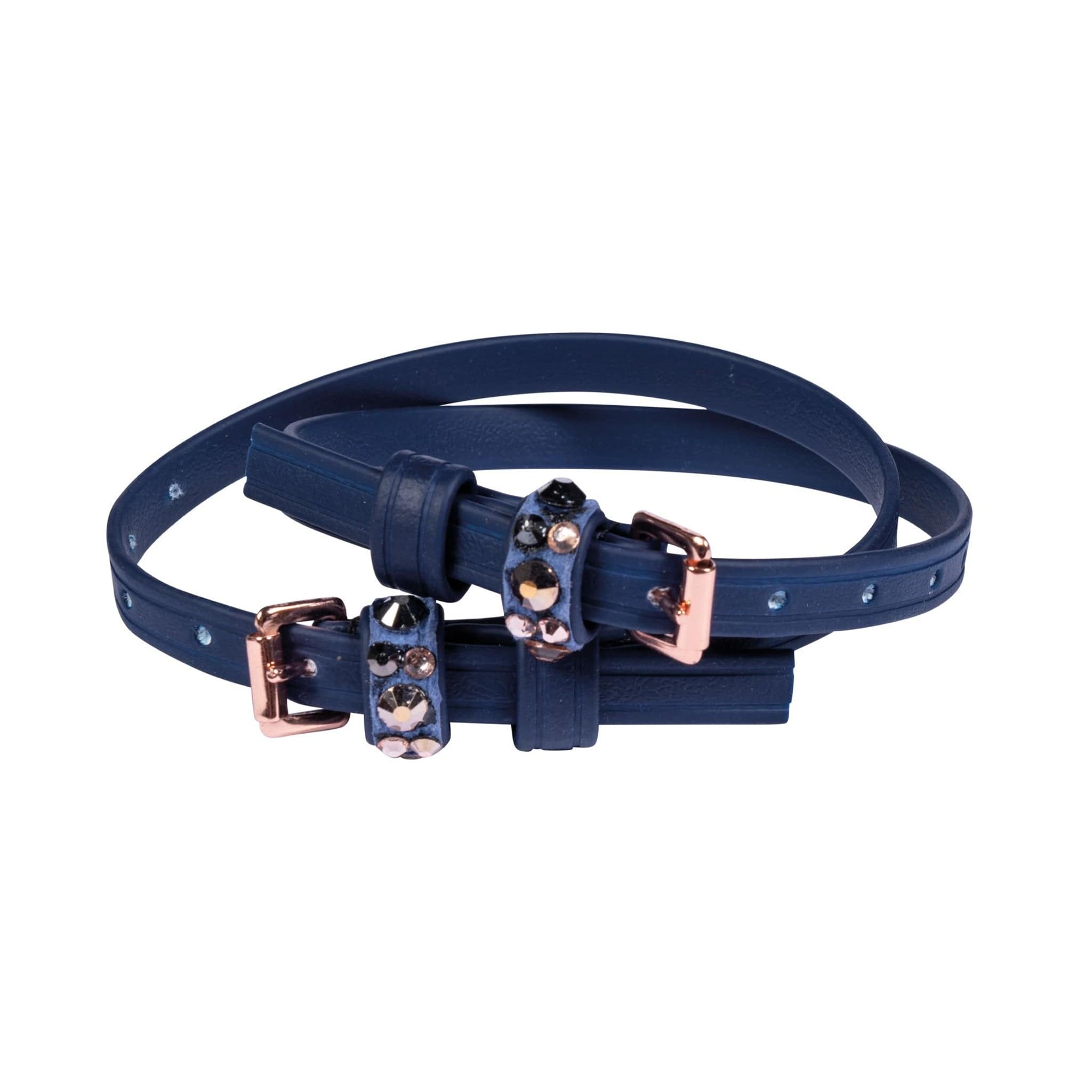 HKM Rose Gold Glamour Spur Straps Deep Blue 13831