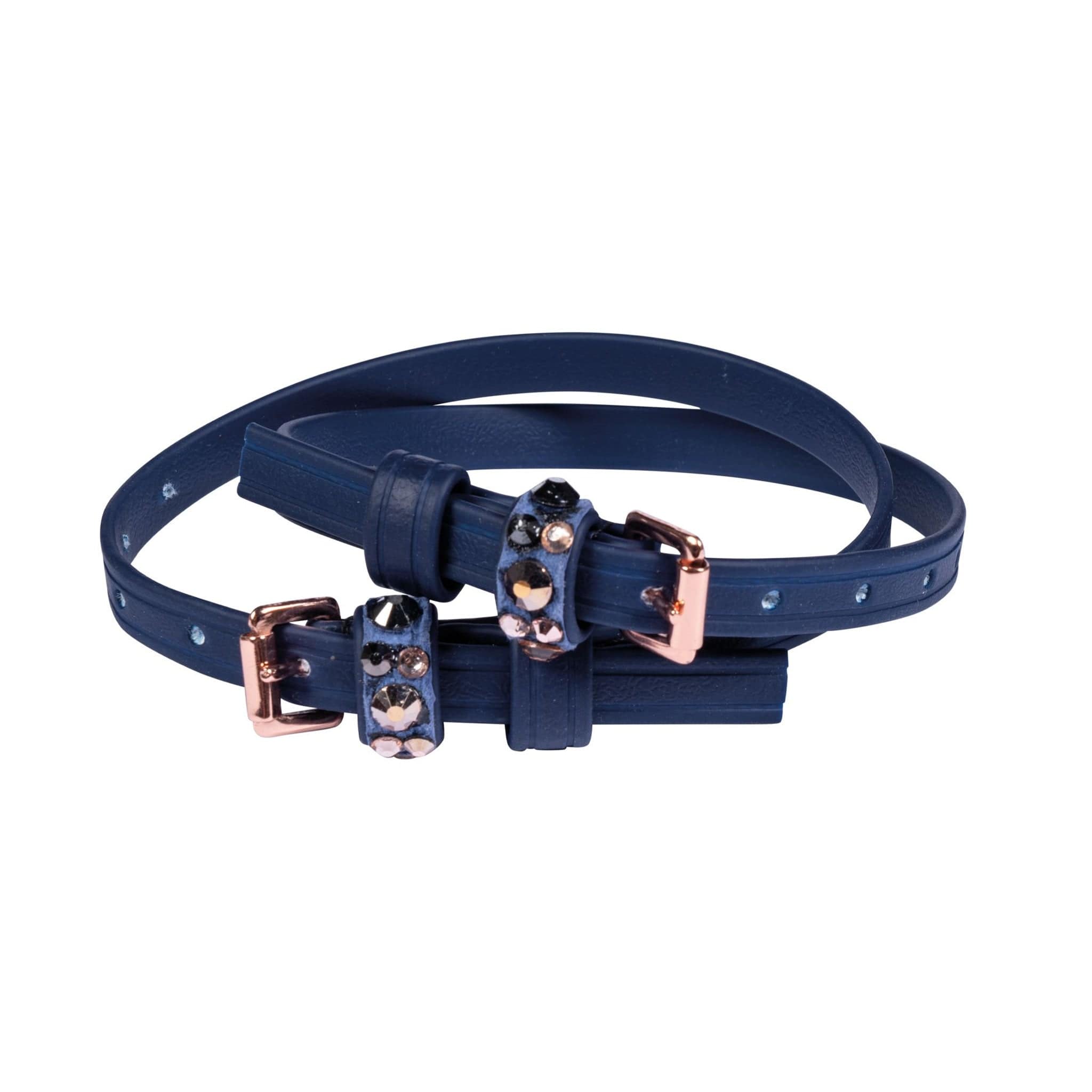 Hkm Rose Gold Glamour Spur Straps - Deep Blue