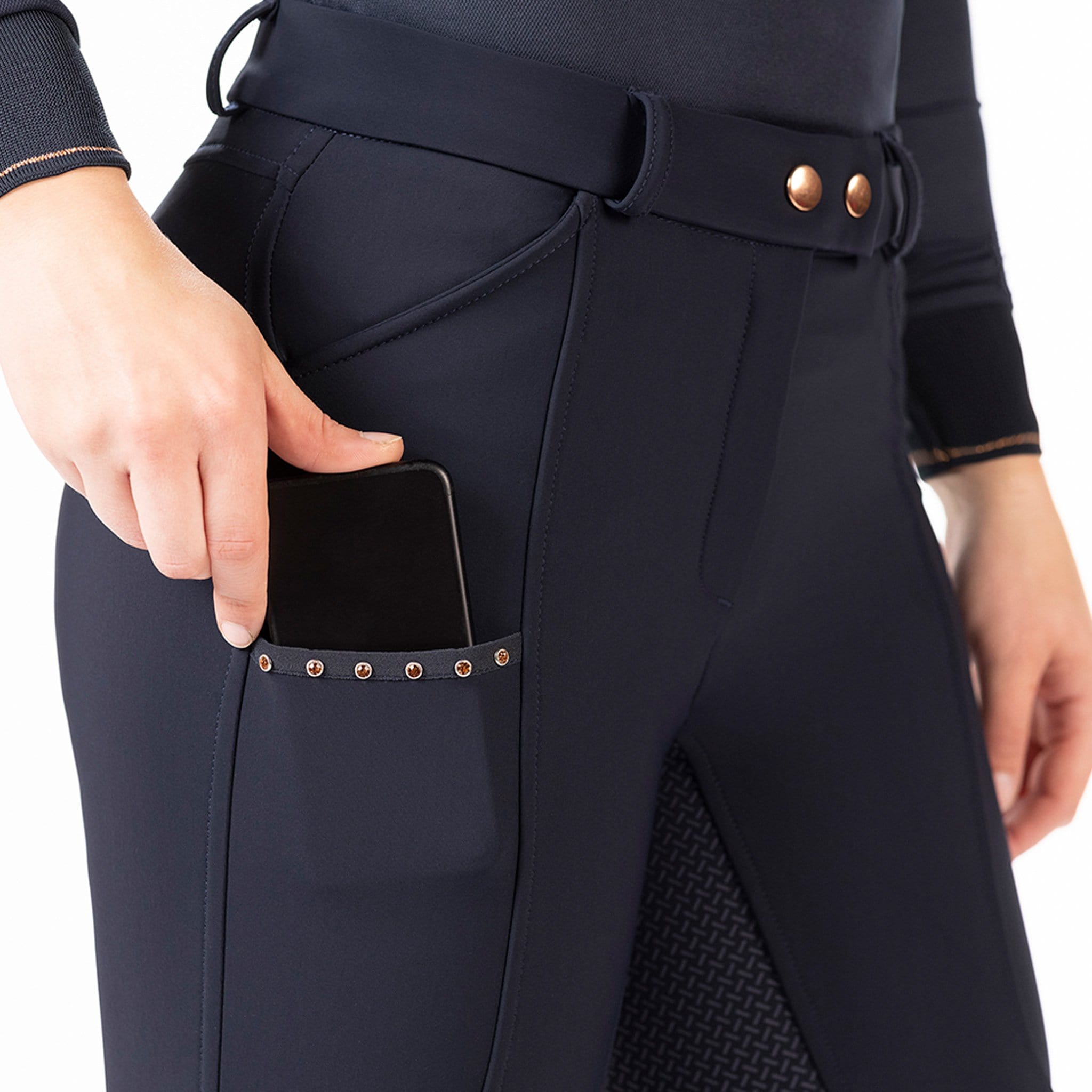 HKM Rose Gold Glamour Winter Silicone Full Seat Breeches
