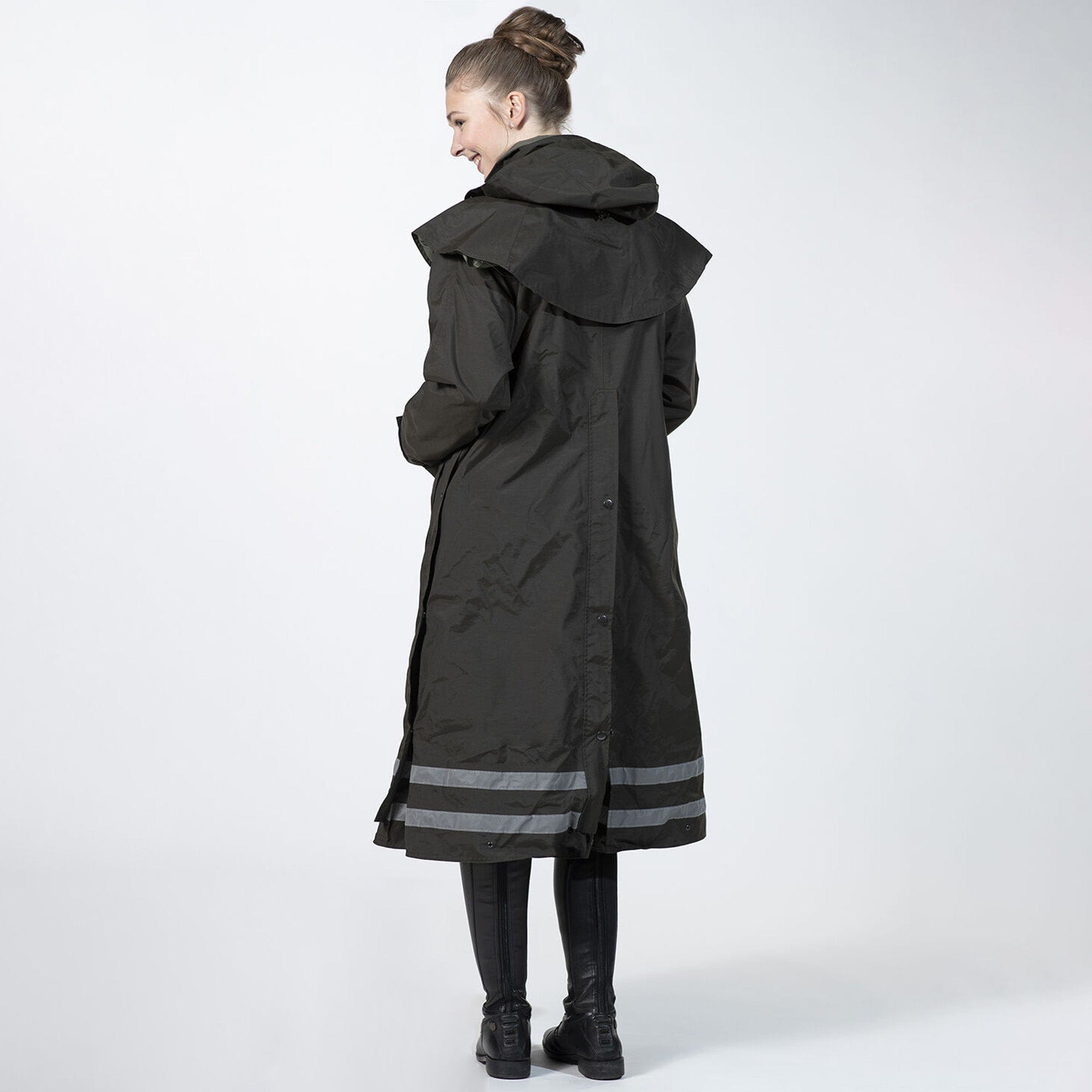 HKM Seattle Rain Coat 8005 Navy Back On Model