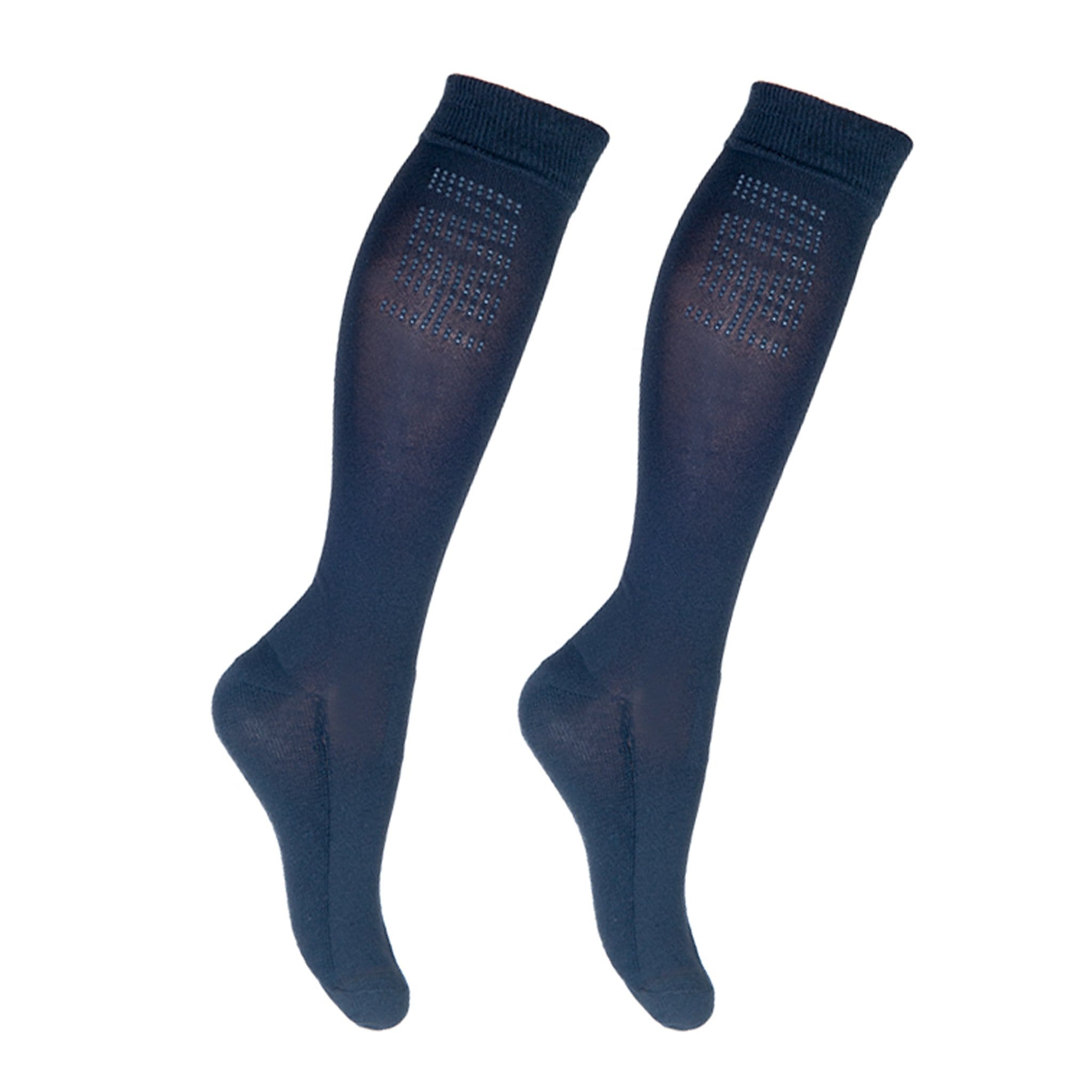 Hkm Children's Silicone Riding Socks - Navy