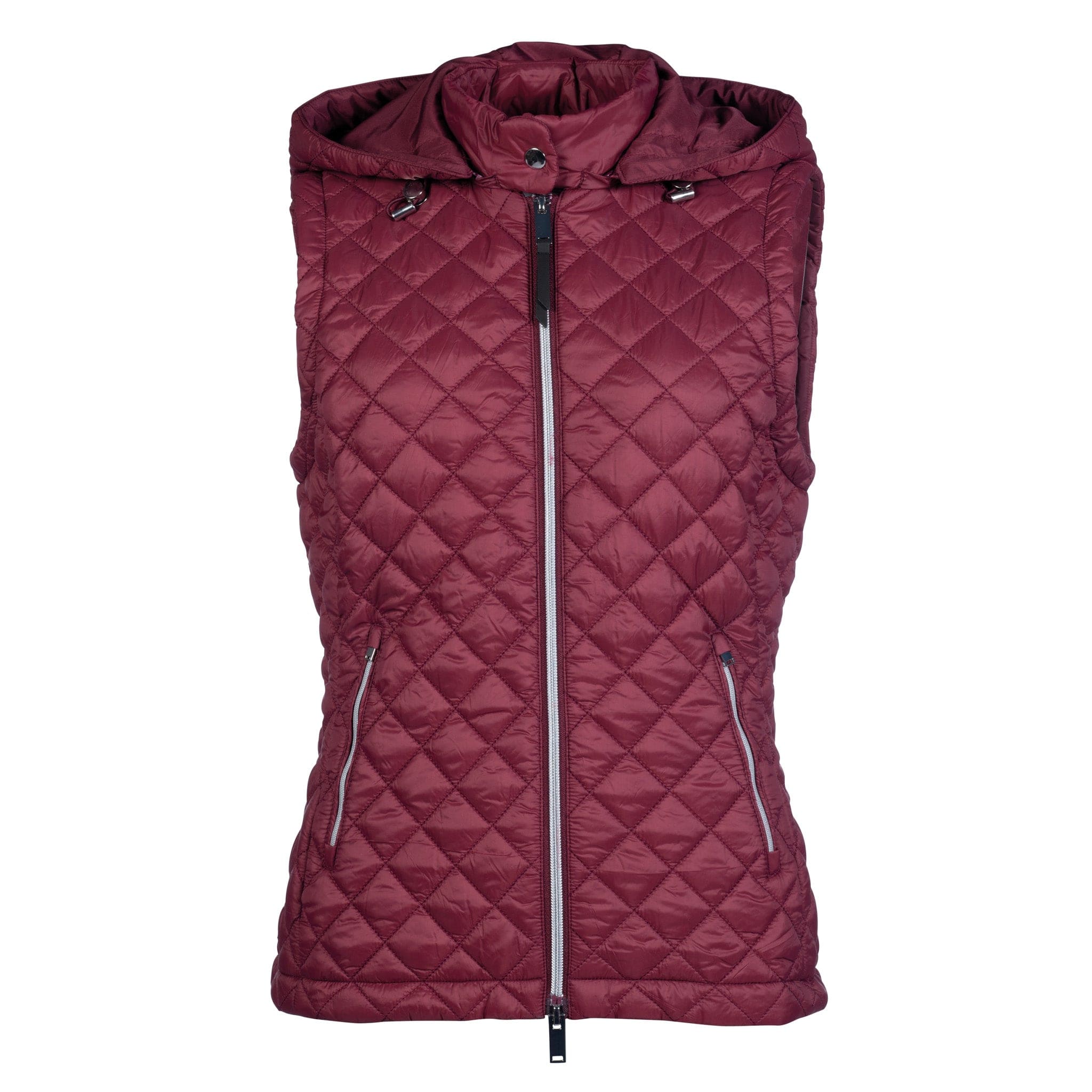 HKM Stella Quilted Gilet Wine Red Size UK 16