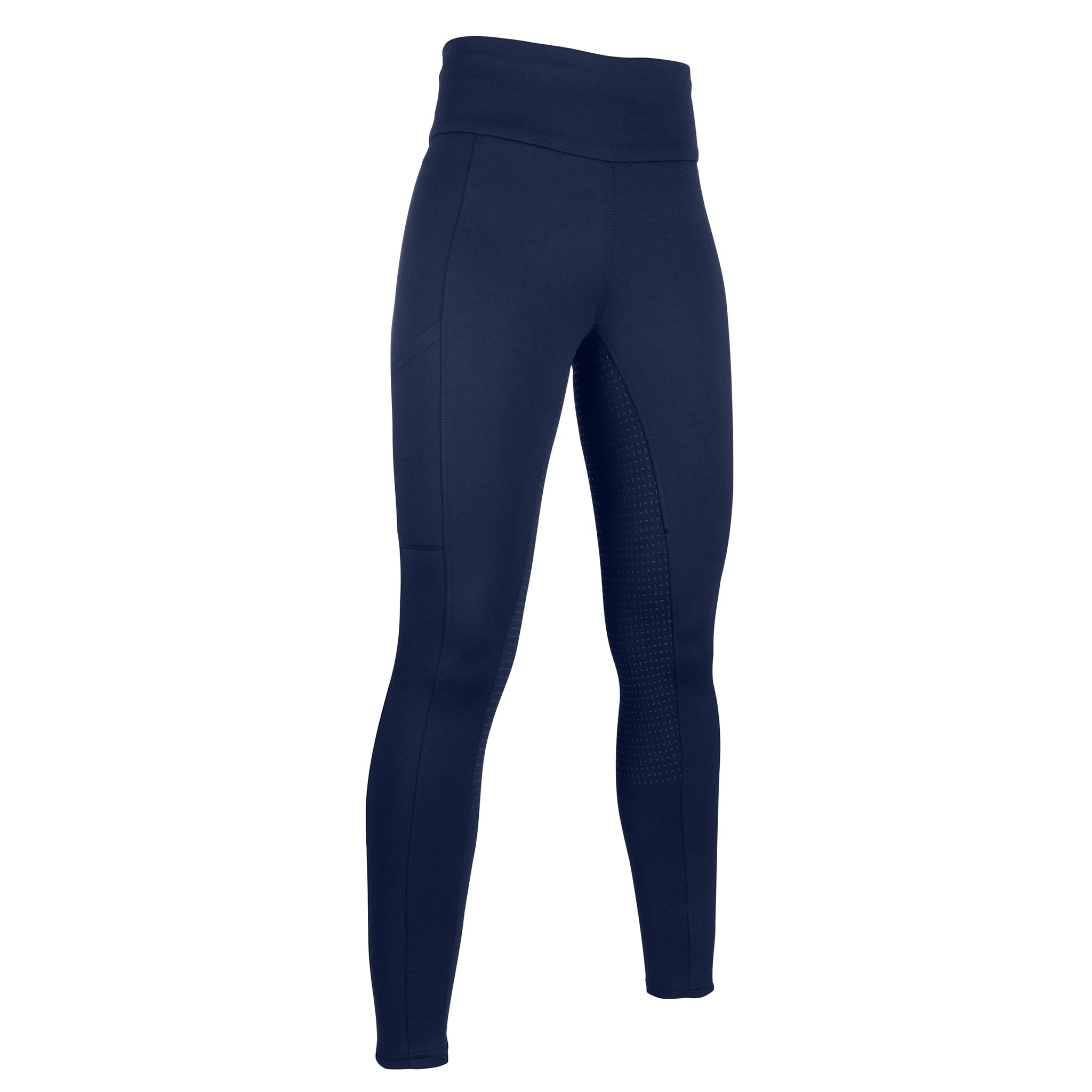 HKM Style Children's Cosy Silicone Full Seat Riding Tights 12964 Navy Front