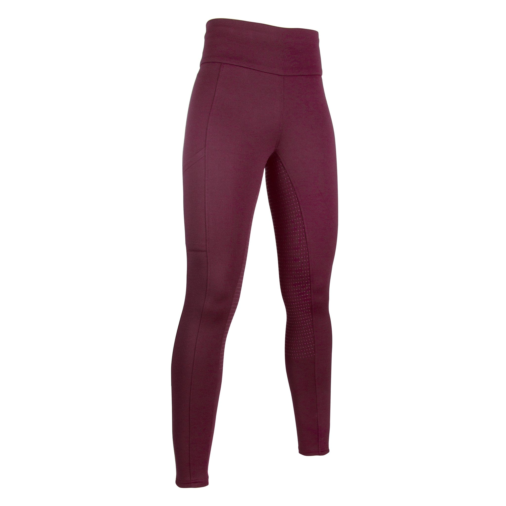 Hkm Style Cosy Silicone Full Seat Riding Tights - UK 16 - 18 · Burgundy Red