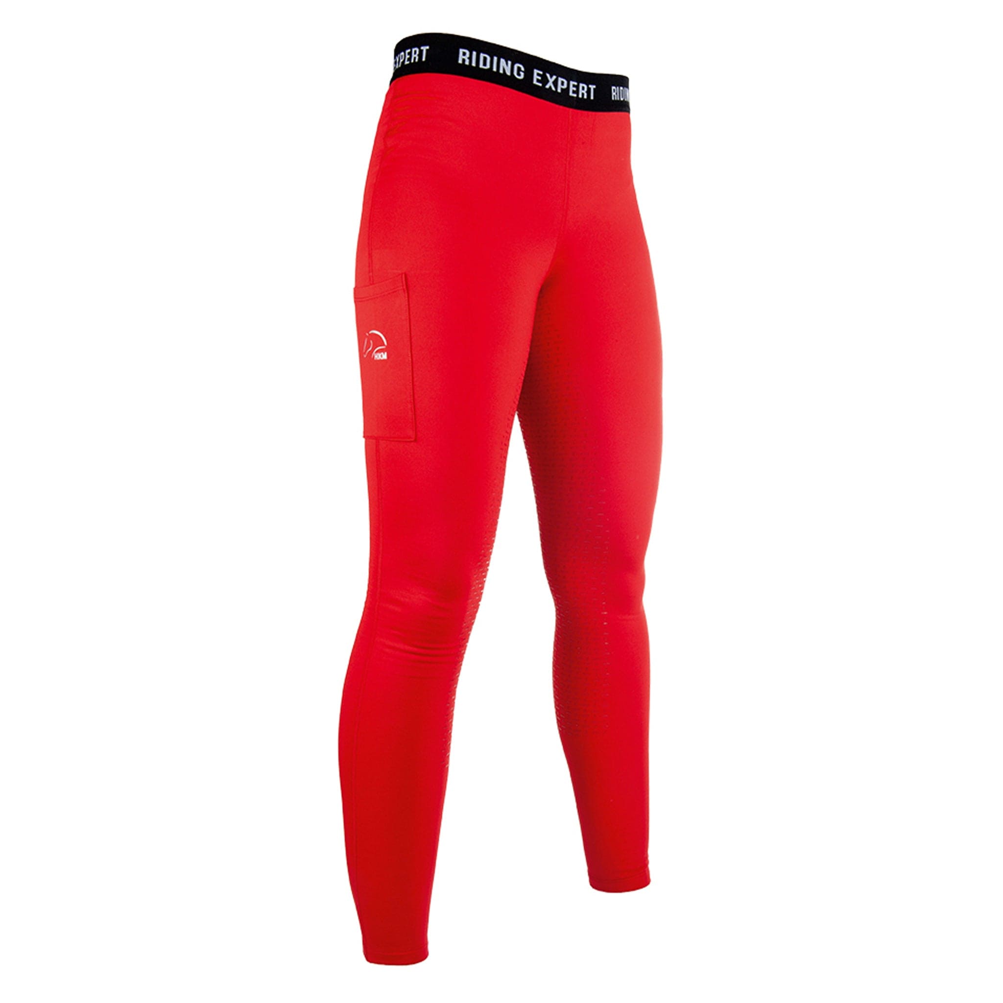 HKM Style Graz Silicone Full Seat Riding Tights 11888 Red Front View