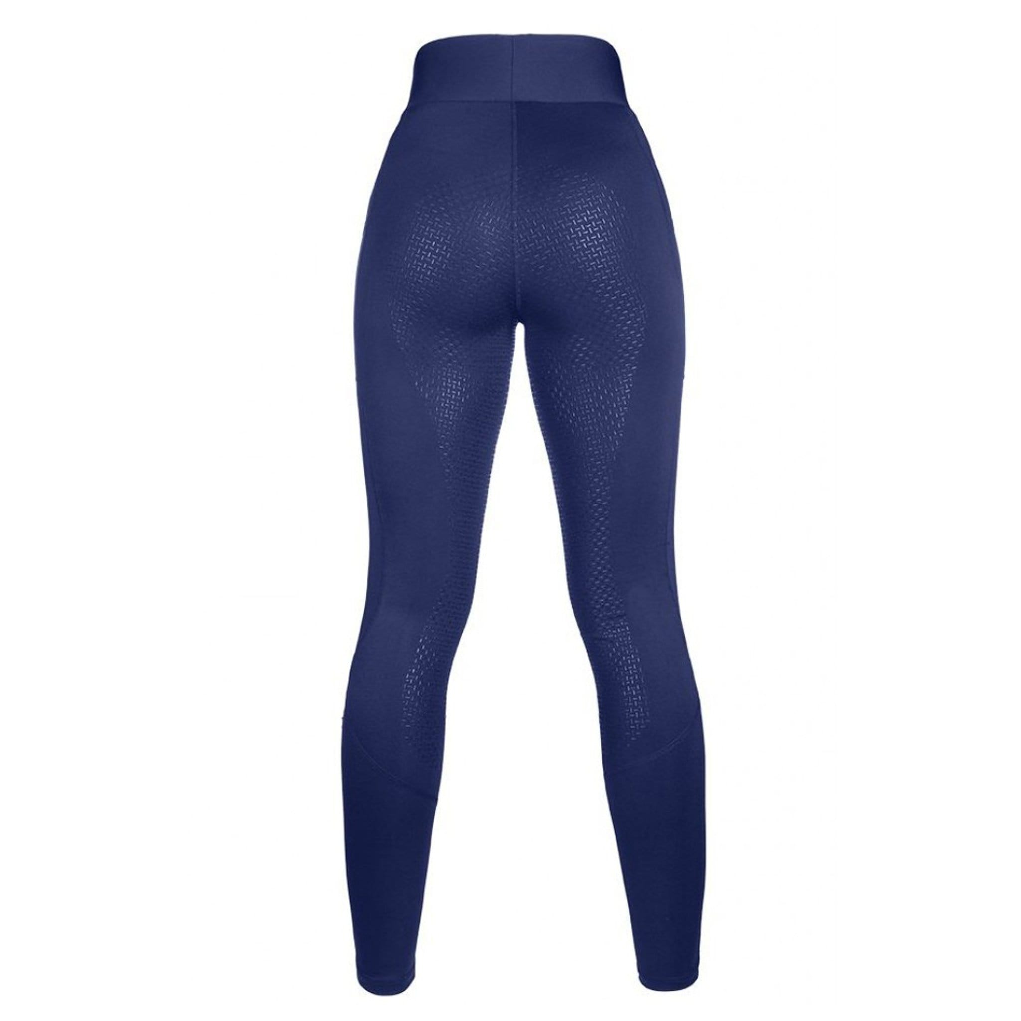 HKM Style Silicone Full Seat Riding Tights 12277 Dark Blue Rear View