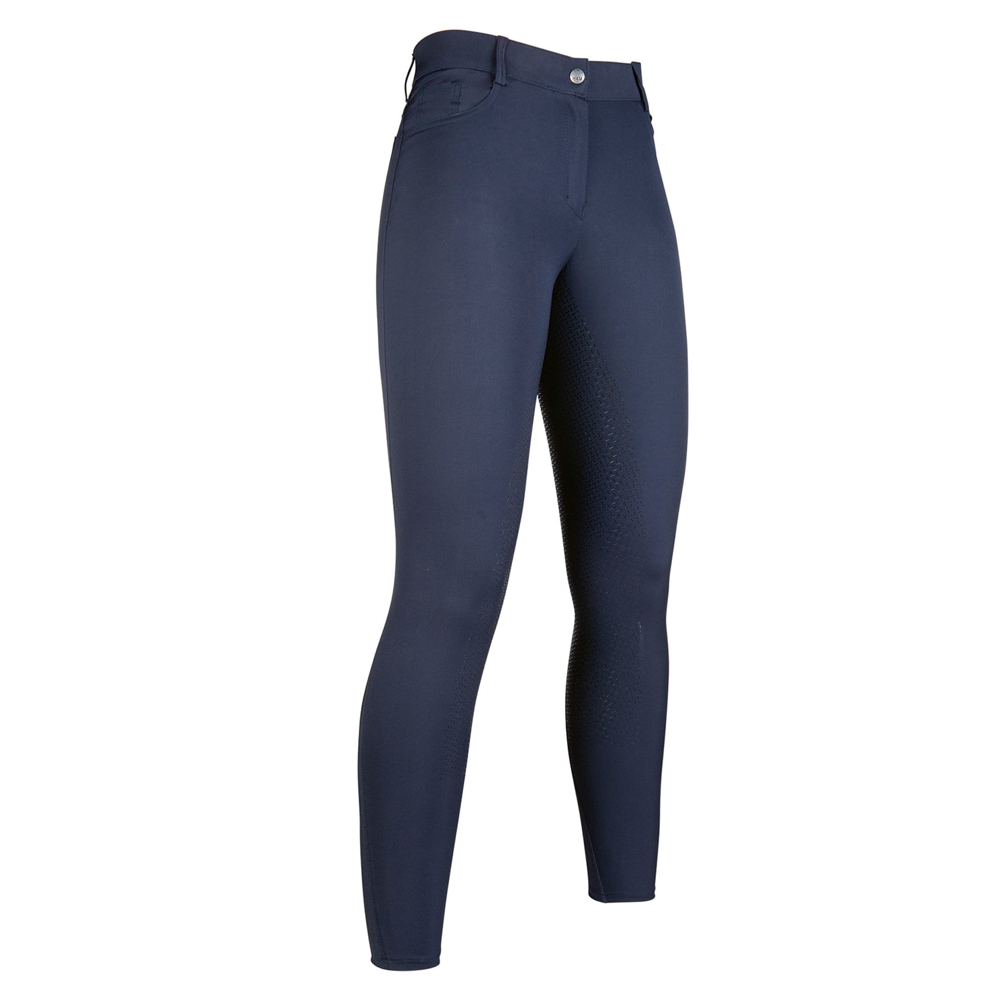 HKM Sunshine Silicone Full Seat Breeches 12572 Navy Blue Front Right Side
