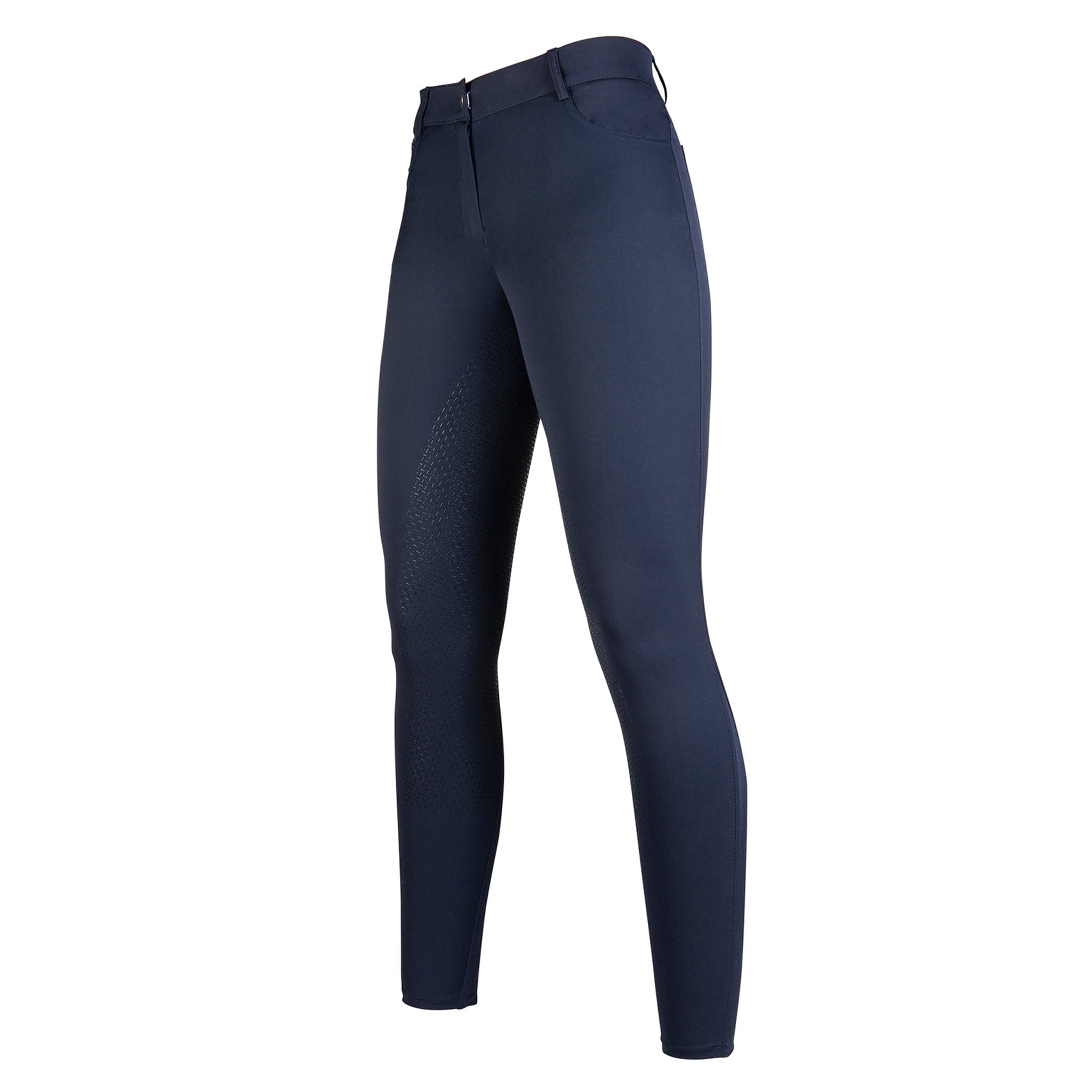 HKM Sunshine Silicone Full Seat Breeches 12572 Deep Blue Front Left Side