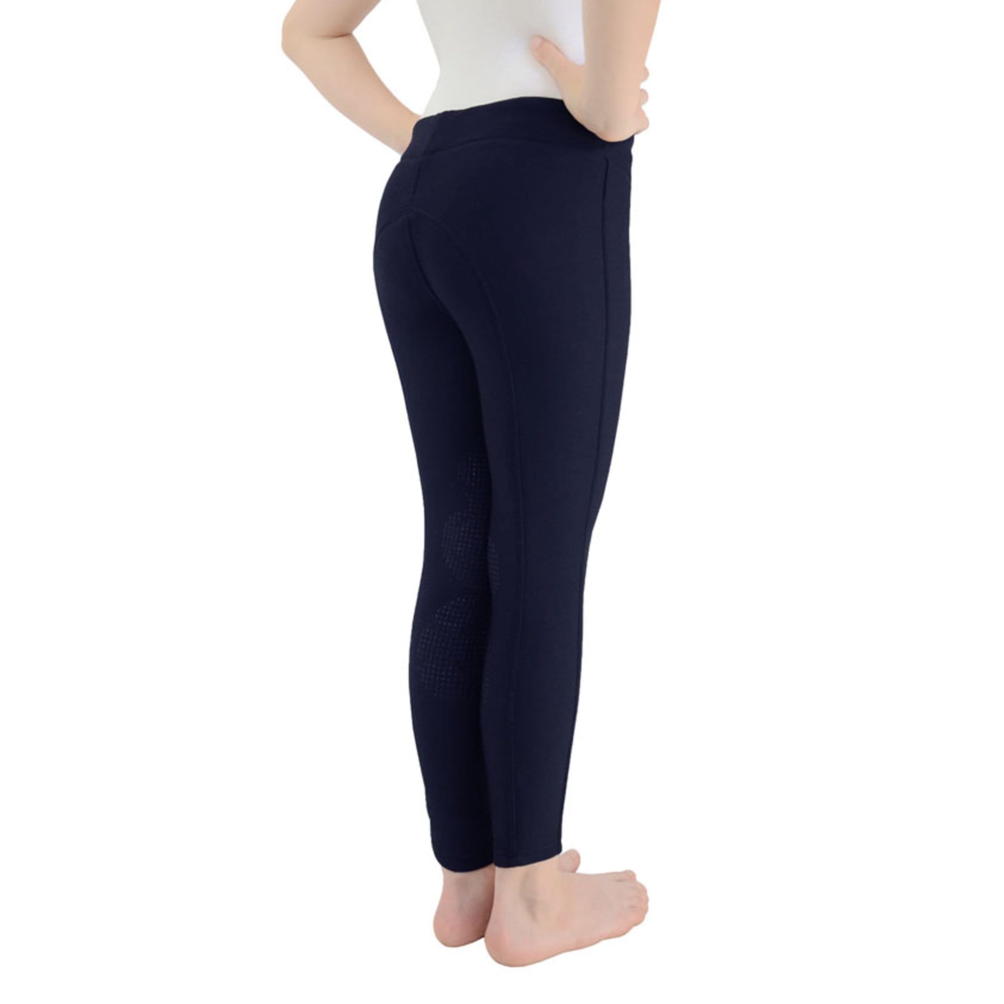 HyPerformance Blizzard Children's Softshell Silicone Knee Patch Riding Tights 25306 Navy Rear View