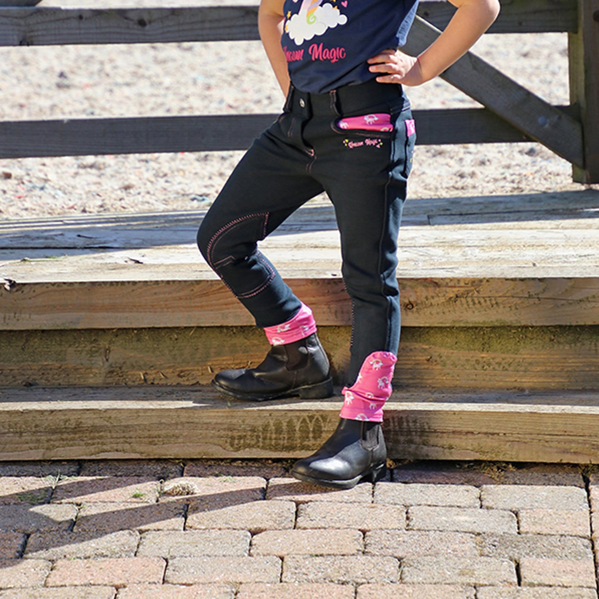 Hy Children's Little Rider Unicorn Magic Self Knee Patch Breeches
