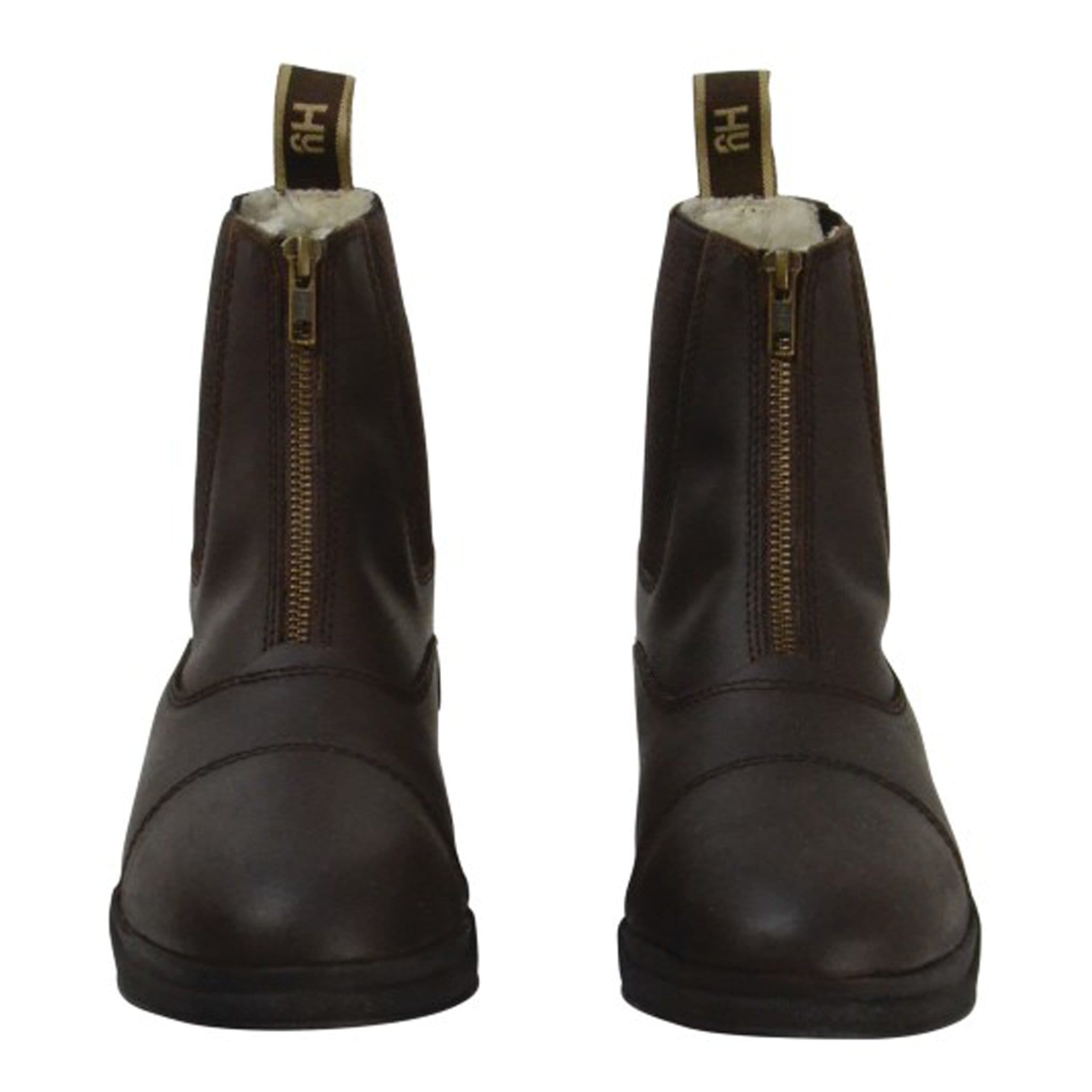 Hy Equestrian Fleece Lined Wax Leather Zip Jodhpur Boots | EQUUS