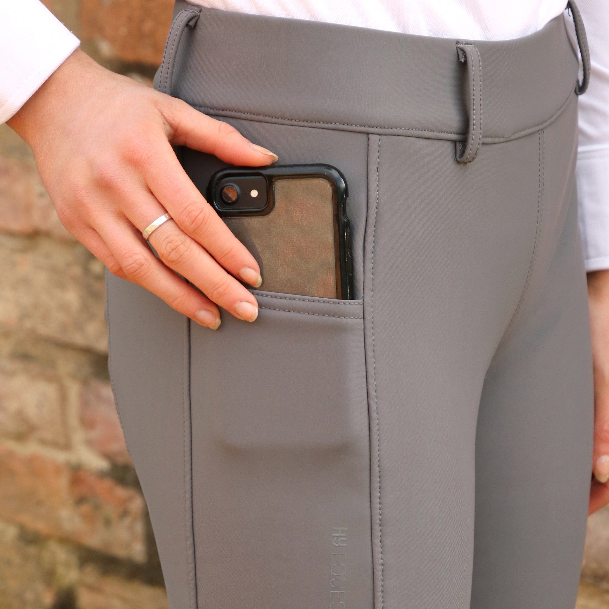 Hy Equestrian Glacial Softshell Silicone Knee Patch Riding Tights