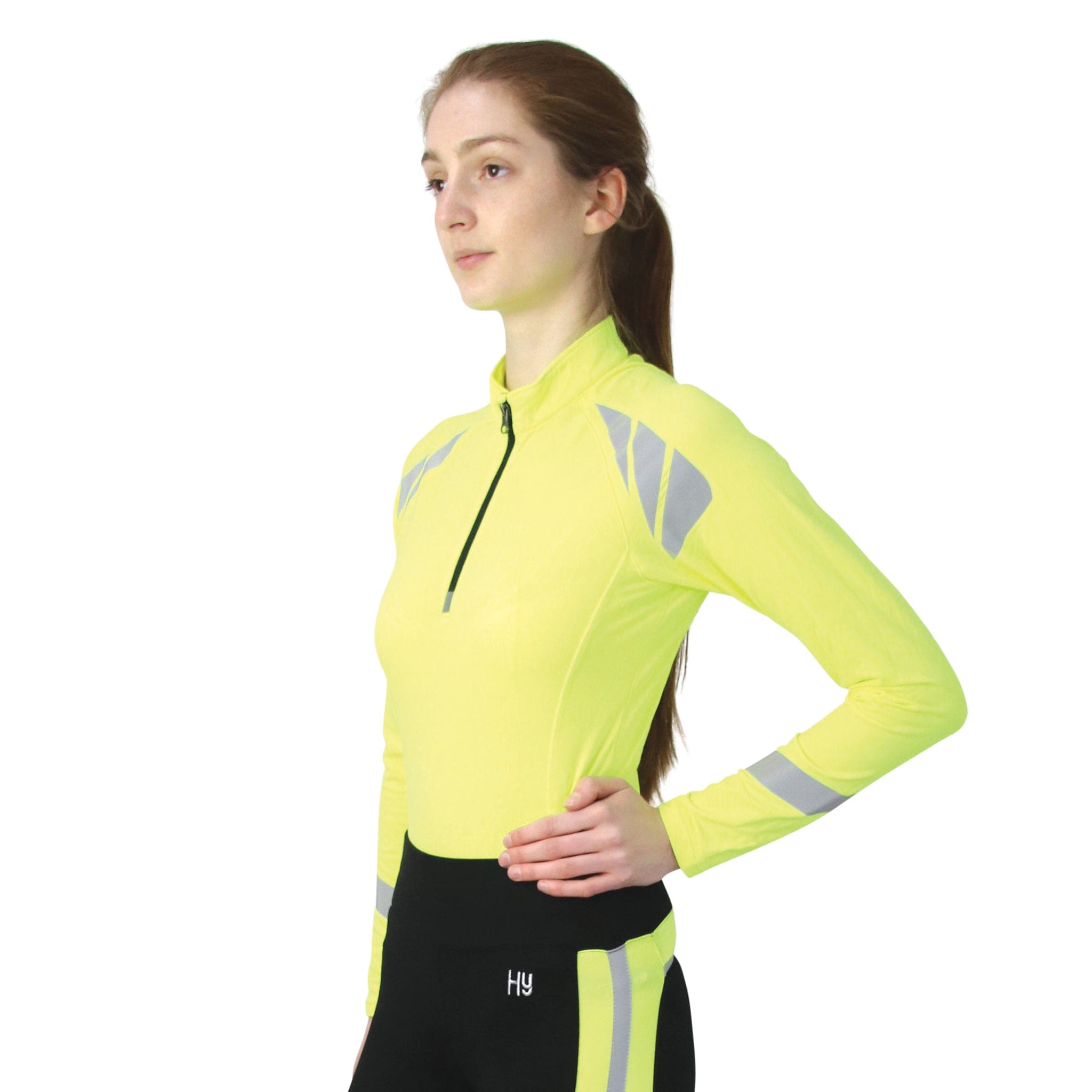 Hy Equestrian Reflector Hi Viz Base Layer - UK 14 · Yellow