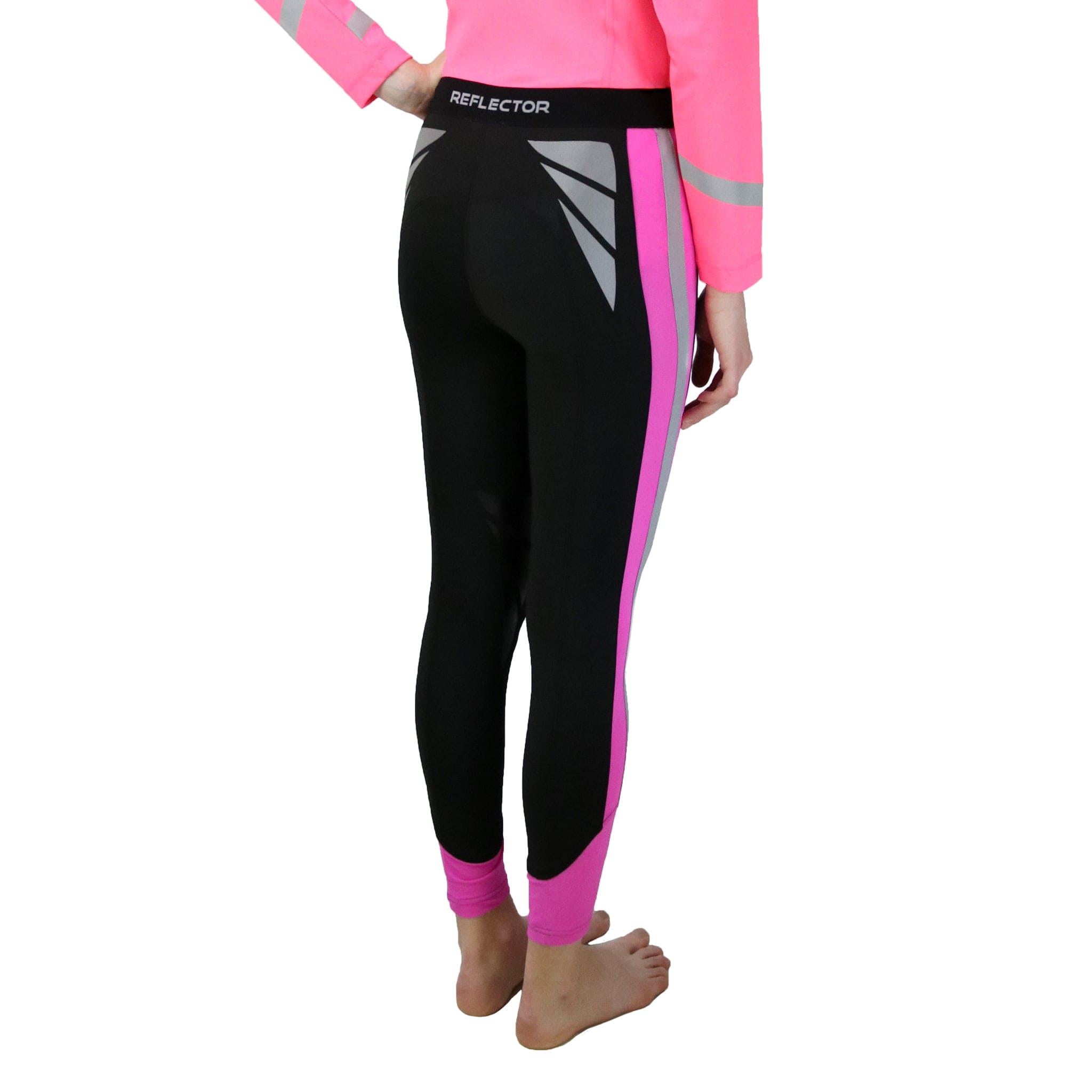 Hy Equestrian Children's Reflector Hi Viz Silicone Knee Patch Riding Tights
