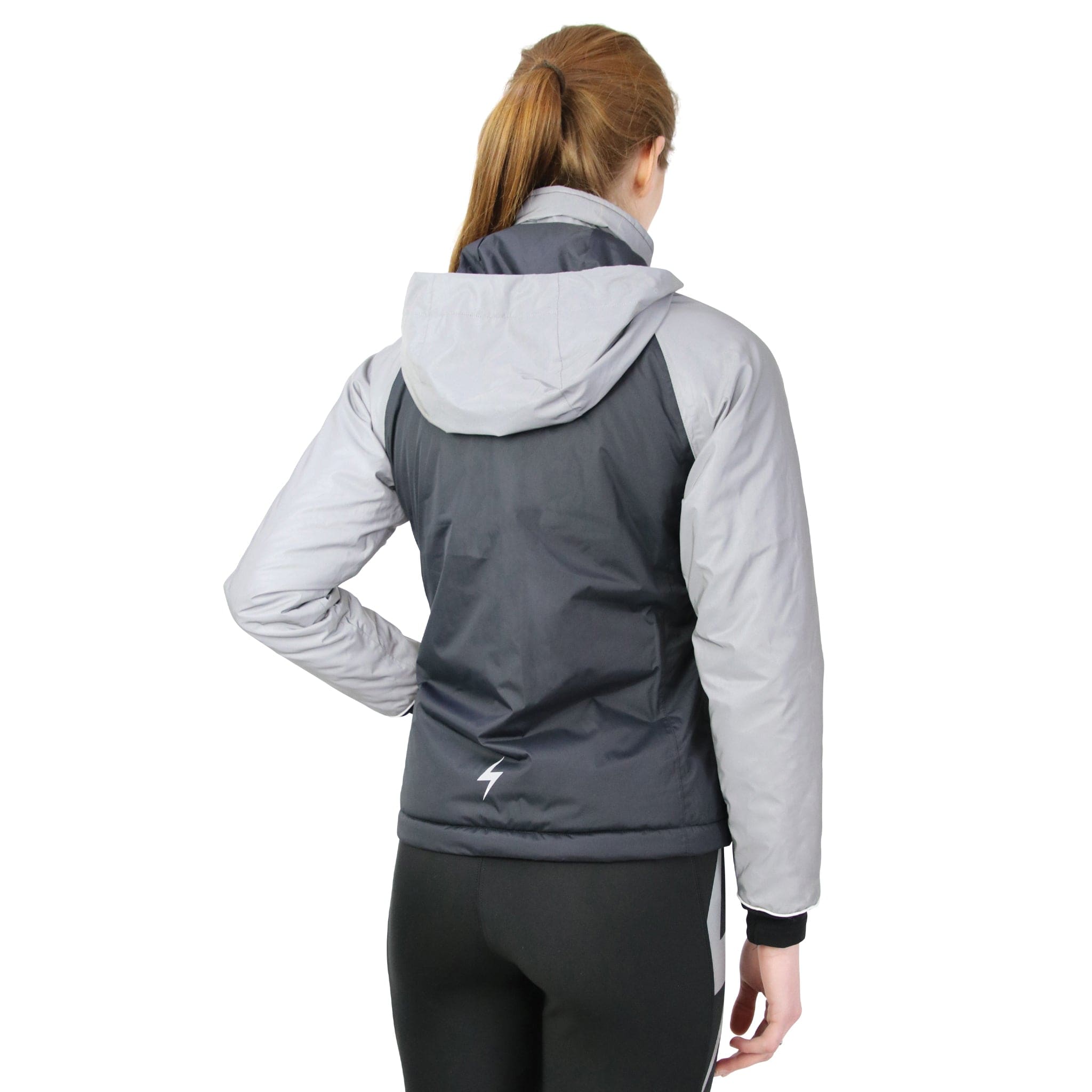 Hy Equestrian Silva Flash Reflective Hi Viz Waterproof Padded Jacket 33572 Black and Silver Back