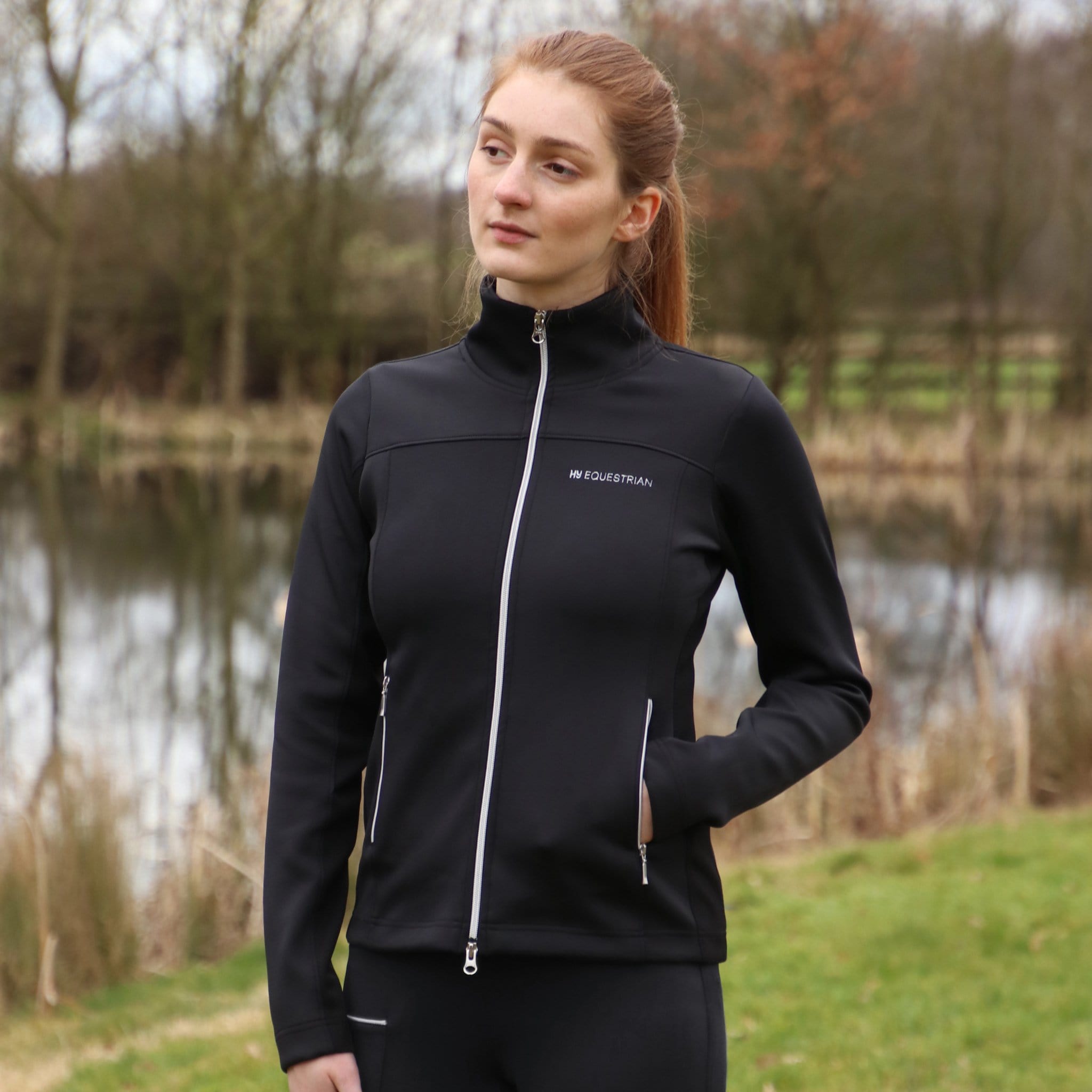 Hy Equestrian Synergy Flex Jacket - UK 12 (M) · Black