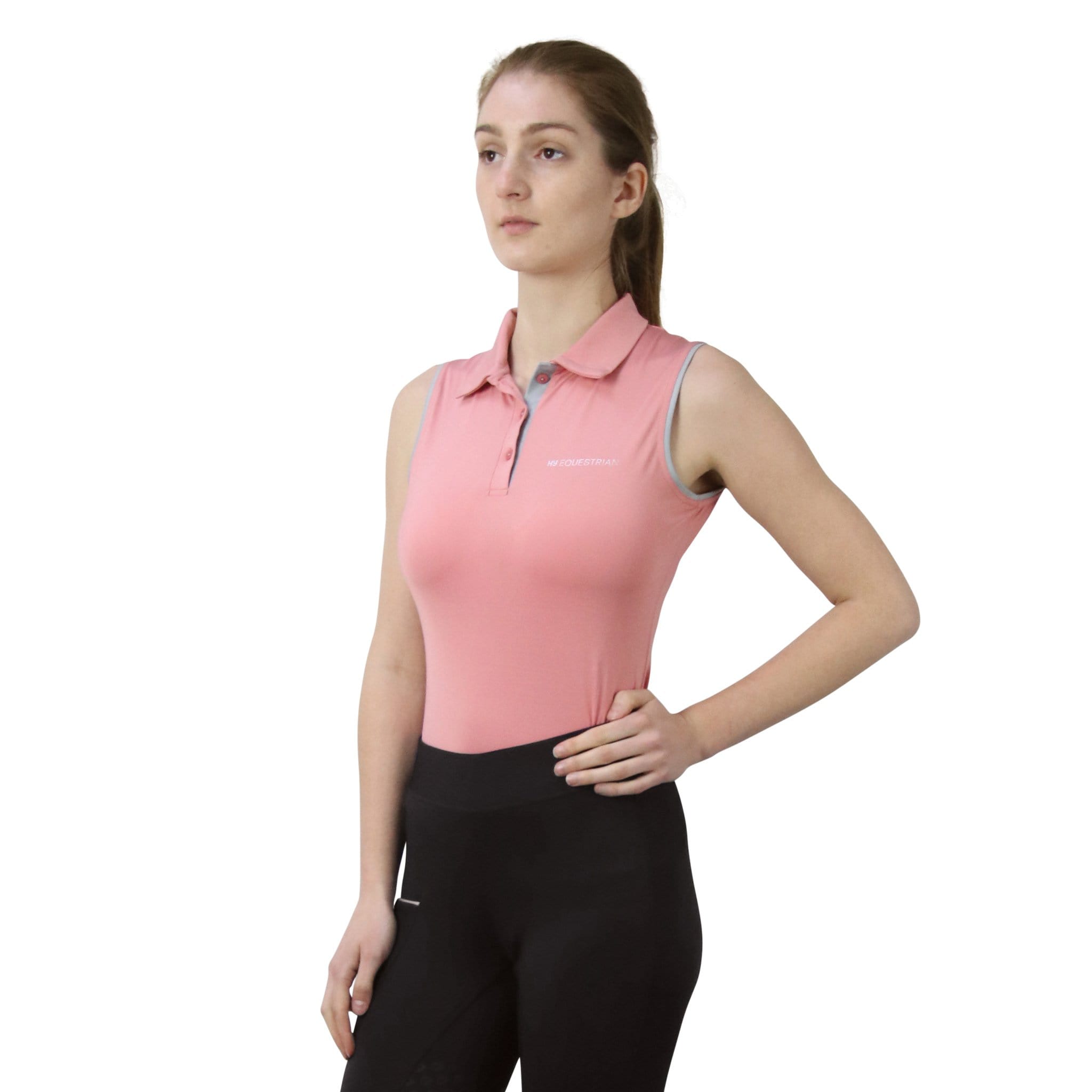 Hy Equestrian Synergy Sleeveless Polo Shirt - UK 10 (S) · Rose