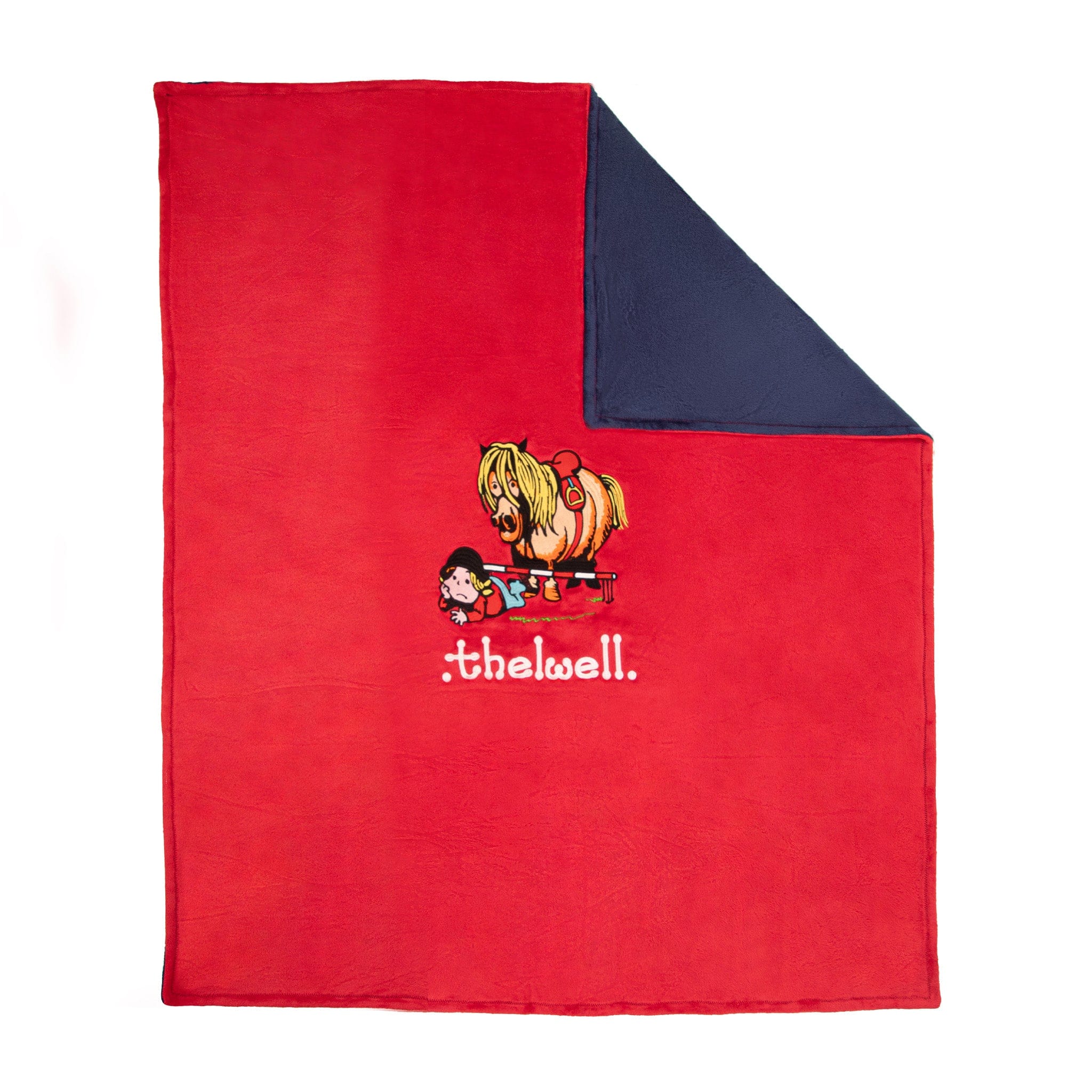 Hy Equestrian Thelwell Fleece Blanket - Red and Navy