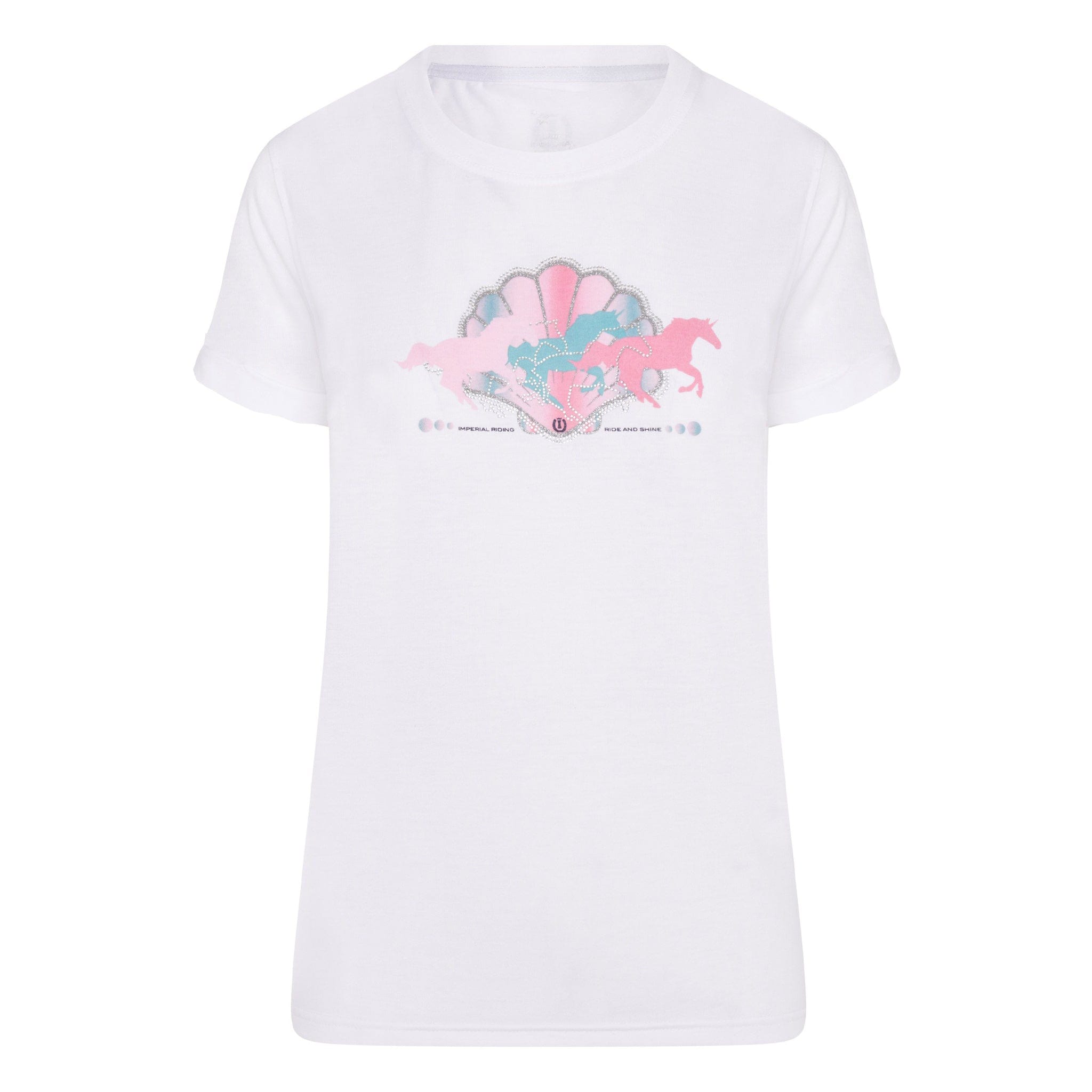 Imperial Riding Horse and Mermaids Short Sleeve T-Shirt KL35121019 White Front View