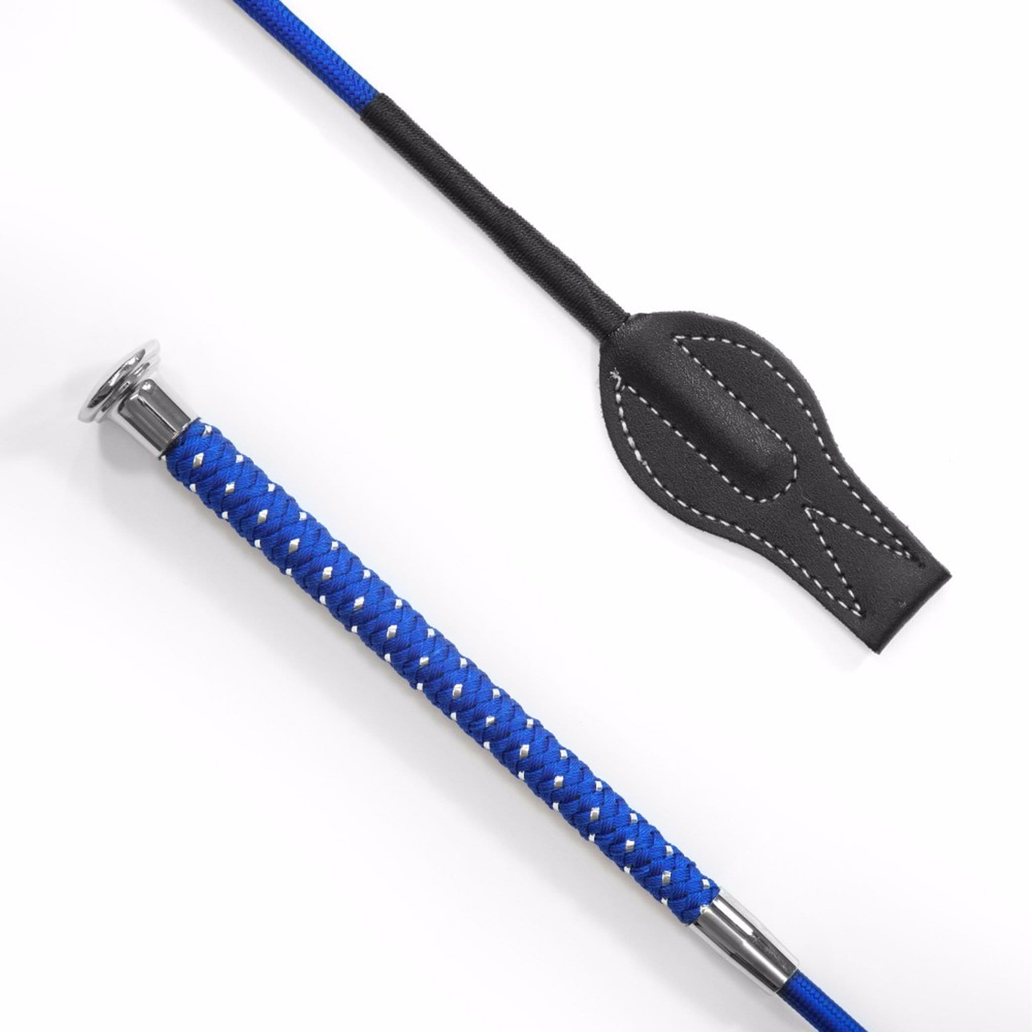 Km Elite Silver Braided Junior Whip - Royal Blue