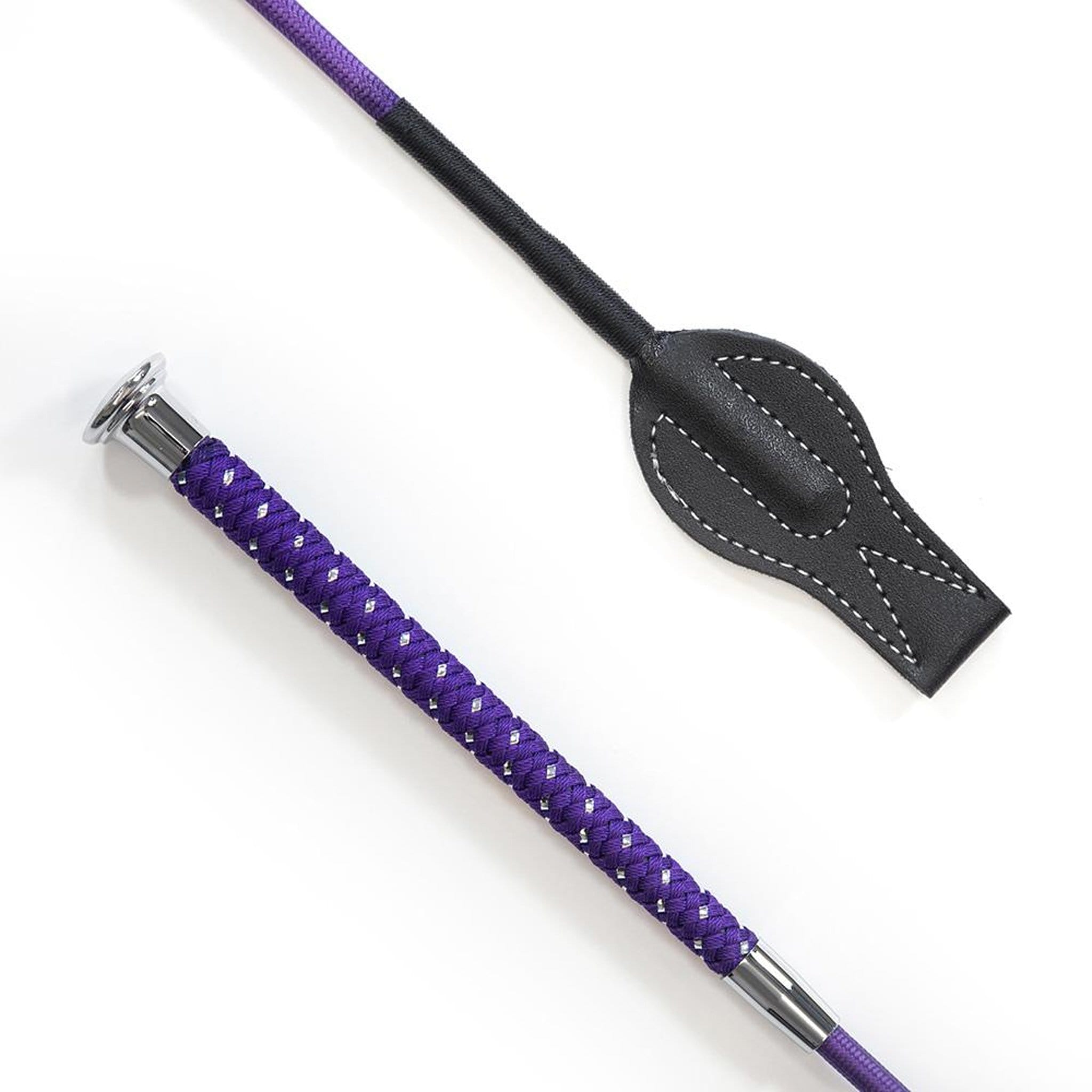 Km Elite Silver Braided Junior Whip - Purple