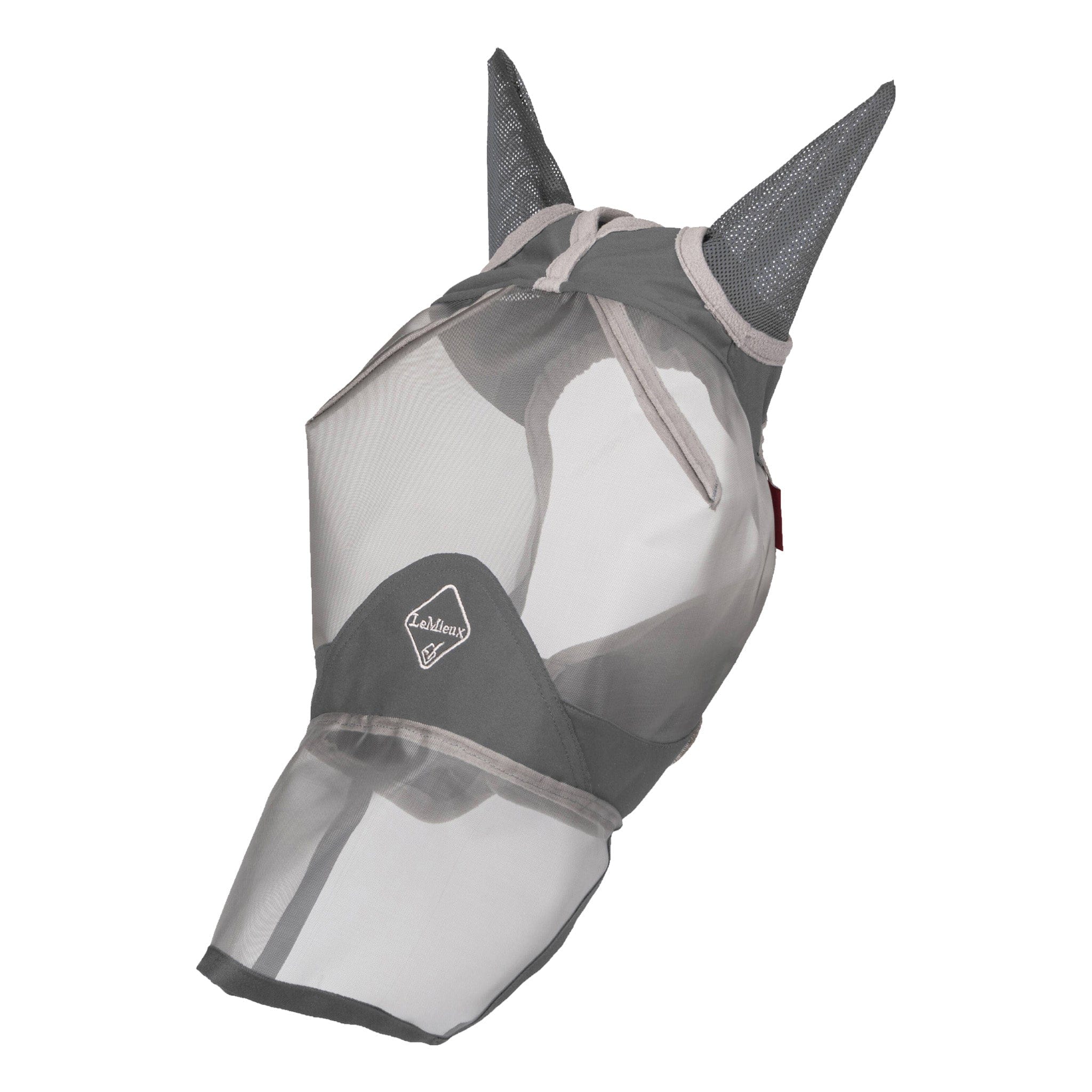 Lemieux Armour Shield Pro Fly Mask With Ears And Nose - Cob · Grey