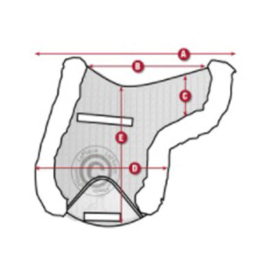 LeMieux Merino+ Full Monty GP Numnah Size Guide Image