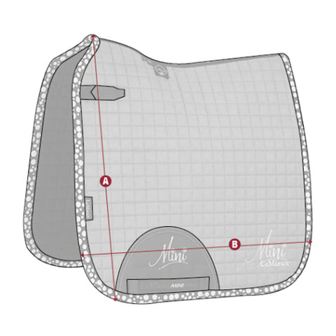 Mini LeMieux Suede Dressage Square Size Guide Image