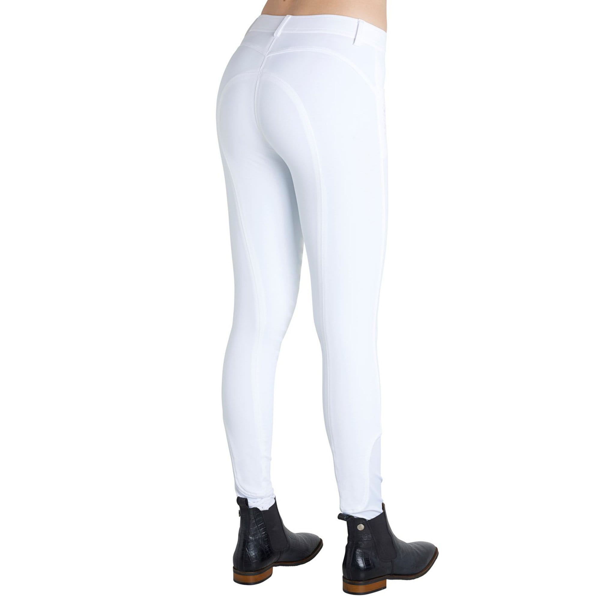 Montar Normal Waist Silicone Knee Patch Breeches 2077 White On Model