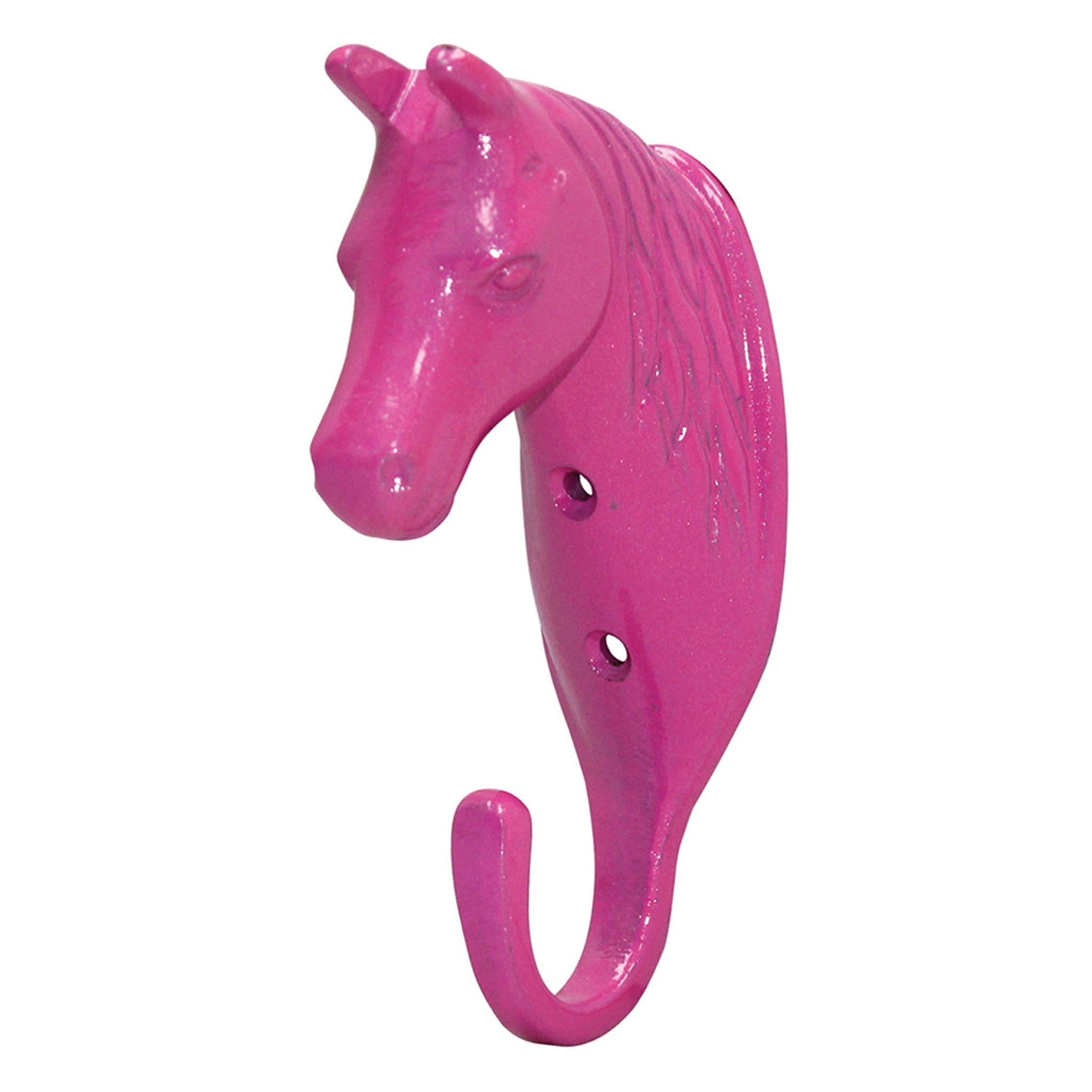 Perry Equestrian Horse Head Single Hook - Pink