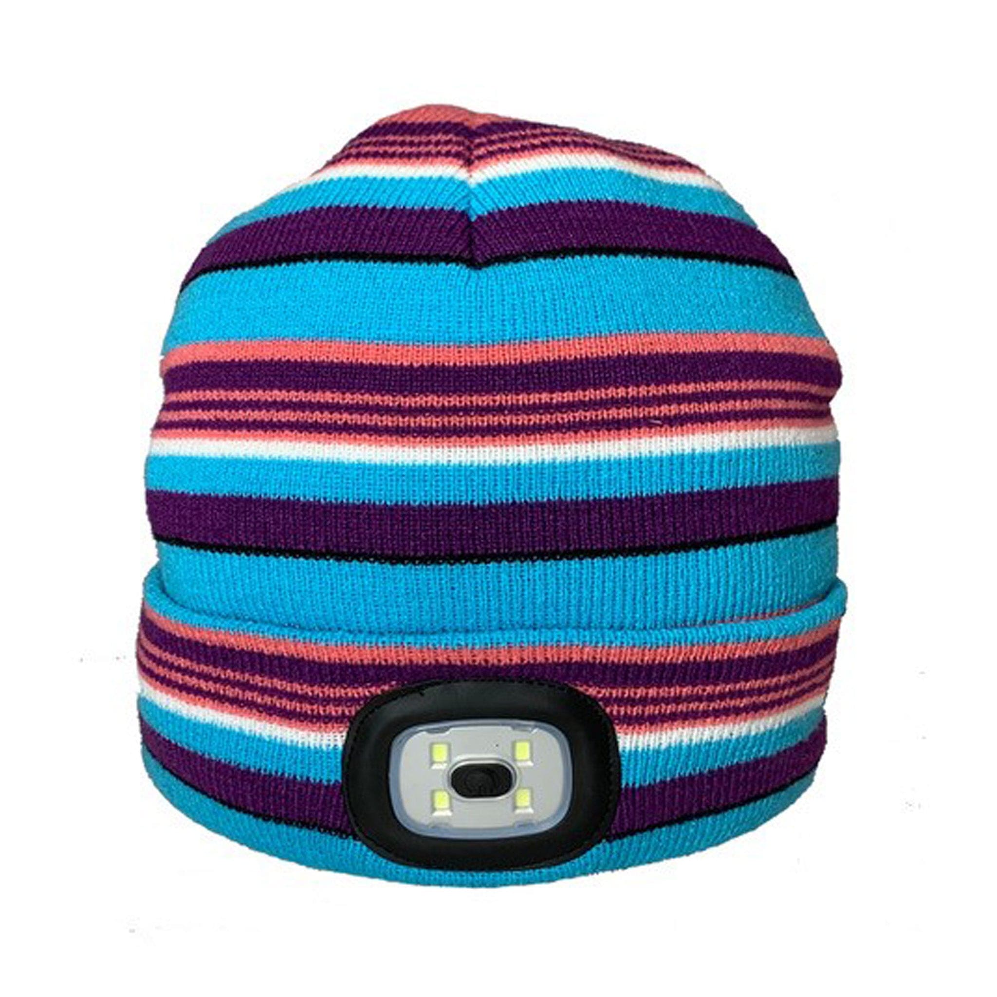 Platinum Children's Led Striped Hat - Aqua