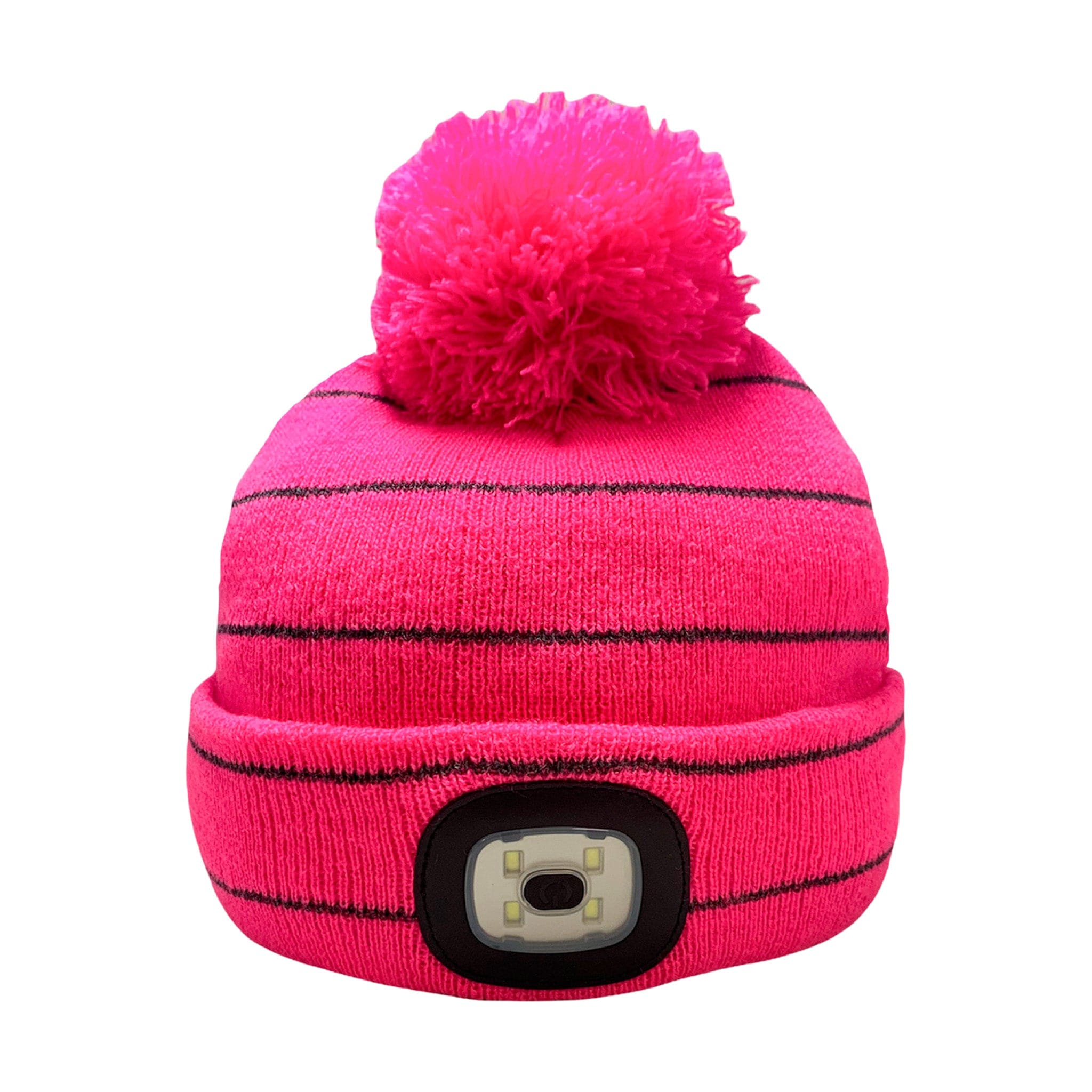Platinum Children's LED Striped Hat Pink Pom Pom KA000158