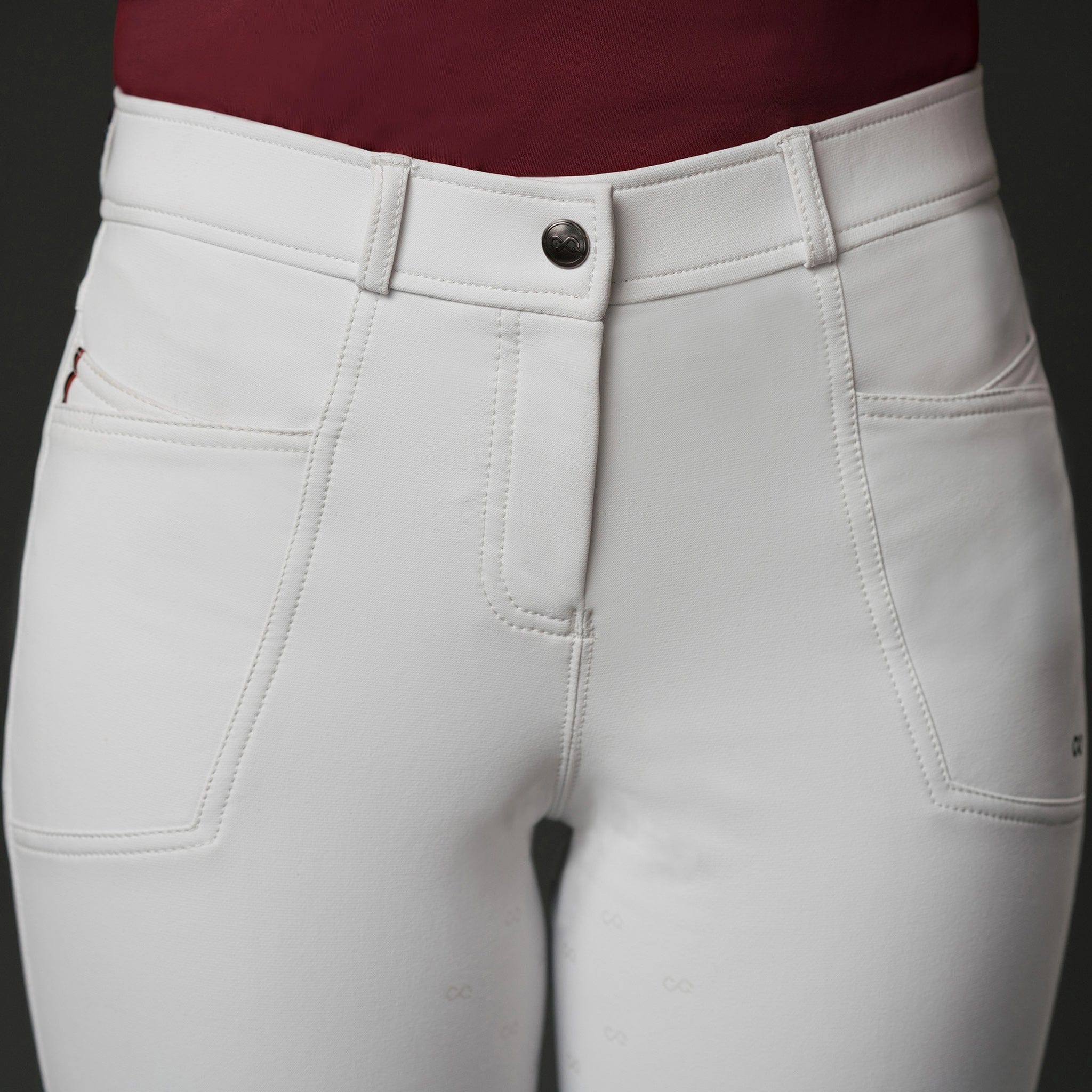 Pres Teq Ambition First Silicone Full Seat Breeches White