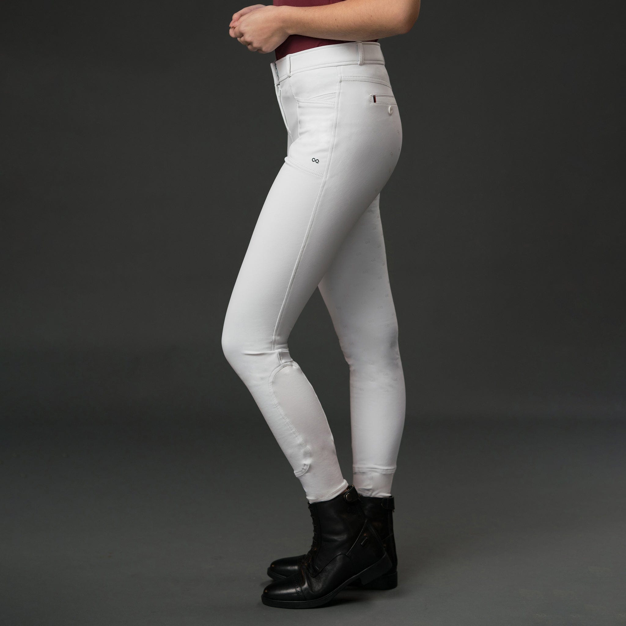 Pres Teq Ambition First Silicone Full Seat Breeches White