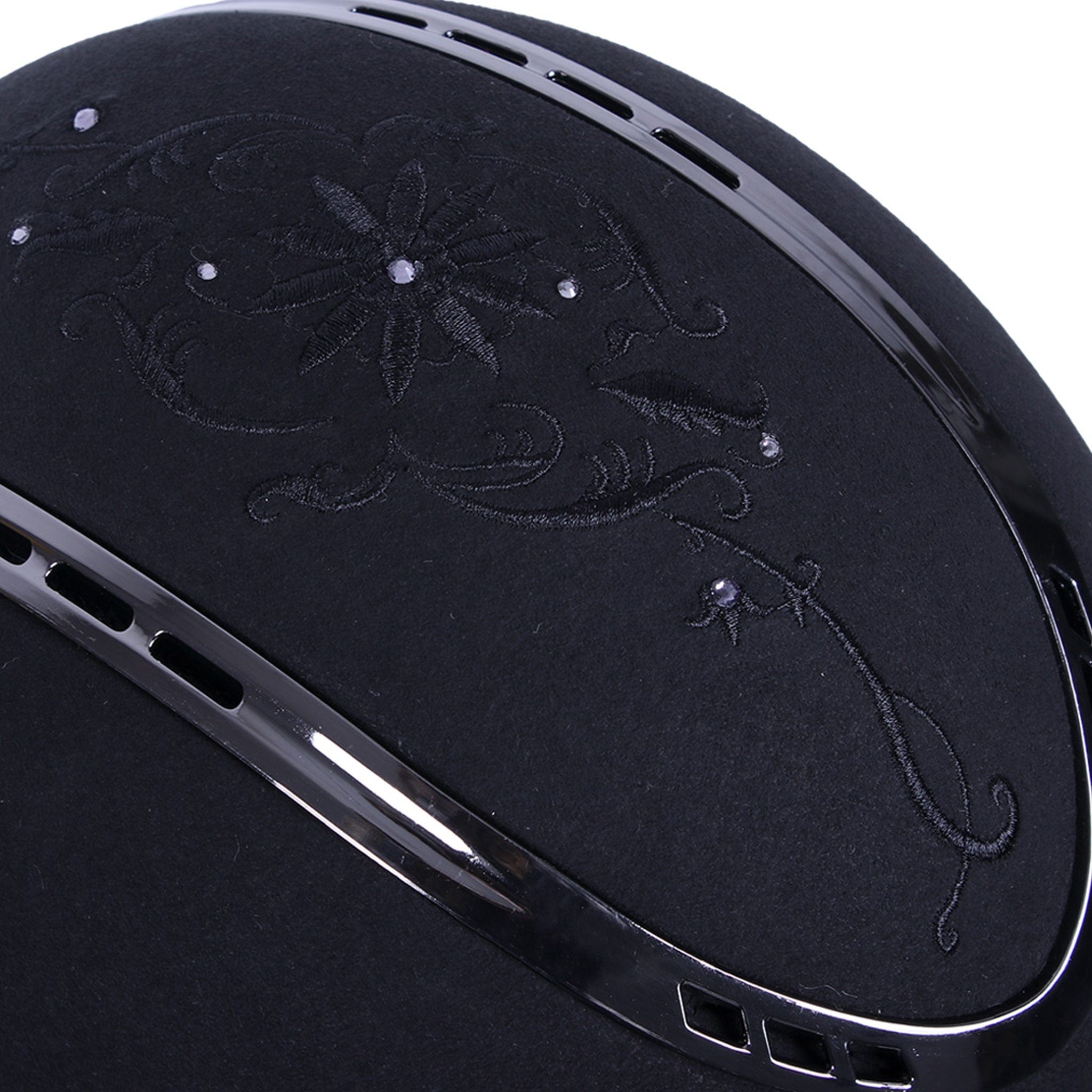 QHP Botanic Riding Hat - 55cm - 56cm · Black