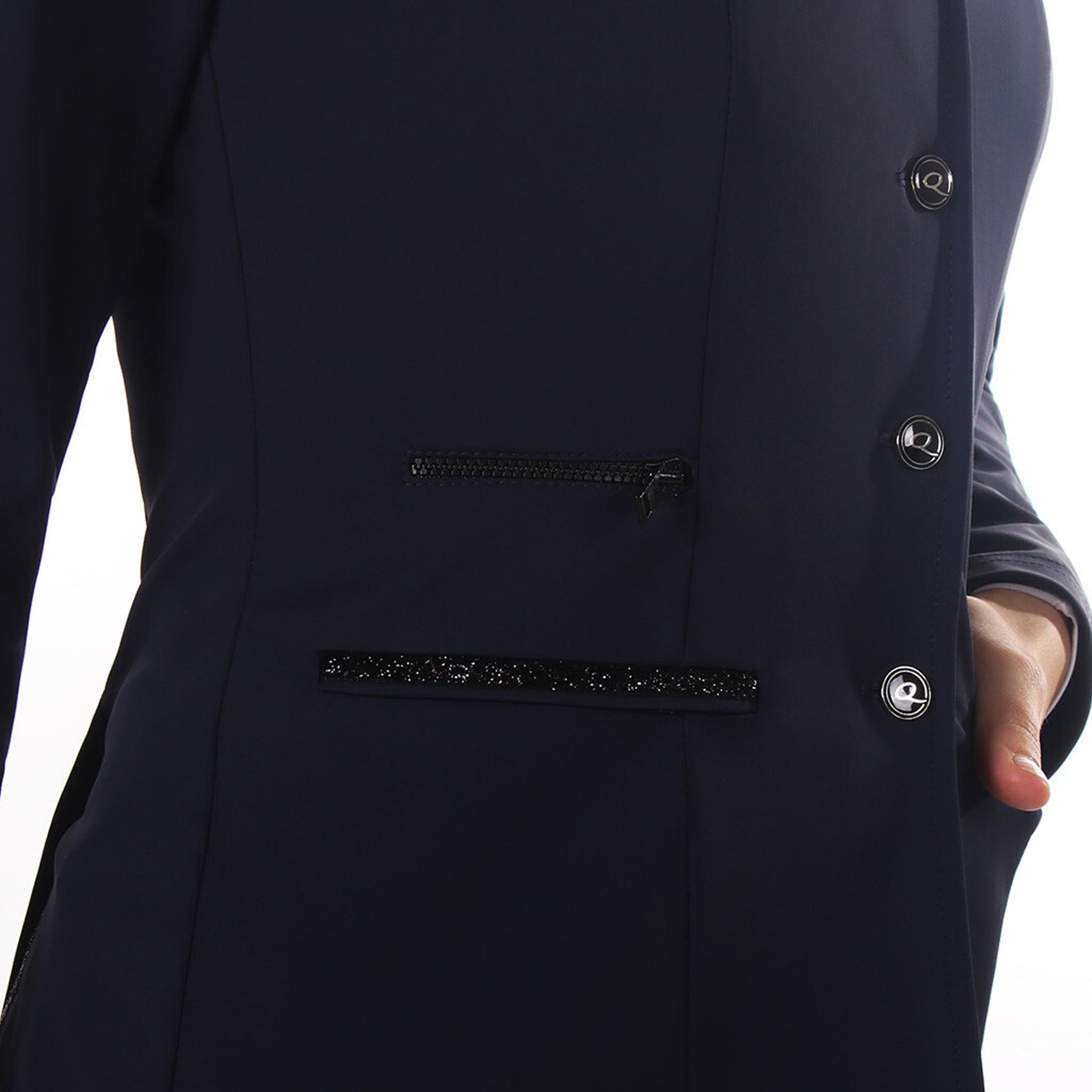 QHP Juliet Competition Jacket Blue - Size UK 8