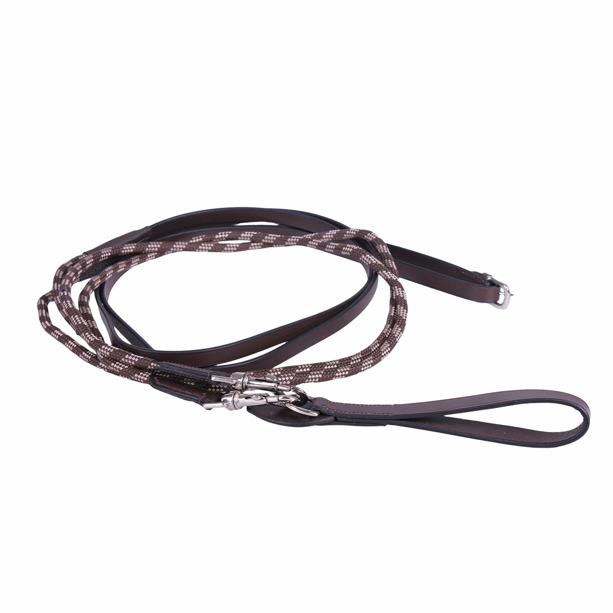 Qhp Luxury Draw Reins - Full · Brown