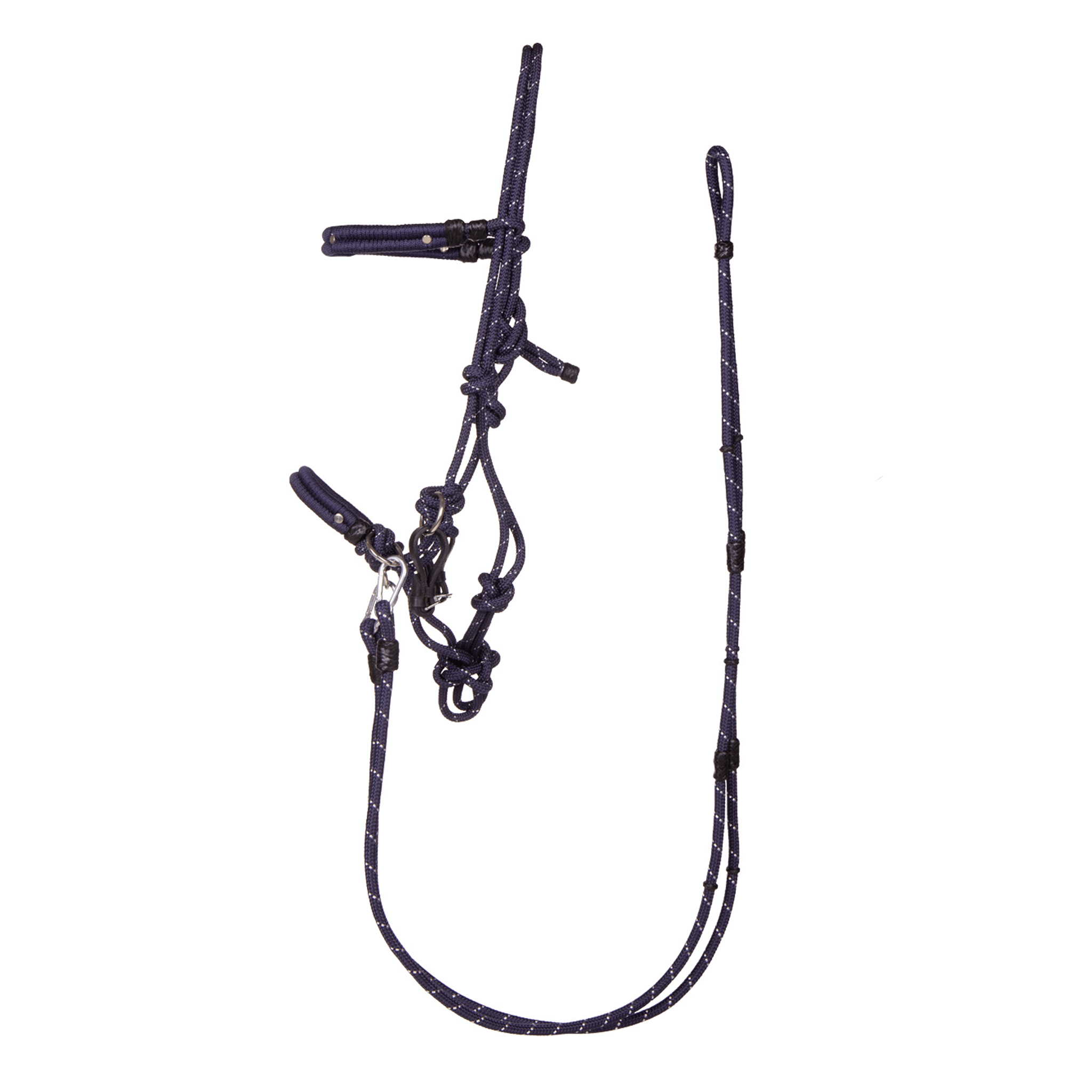 Qhp Multifunctional Rope Halter With Reins - Full · Navy