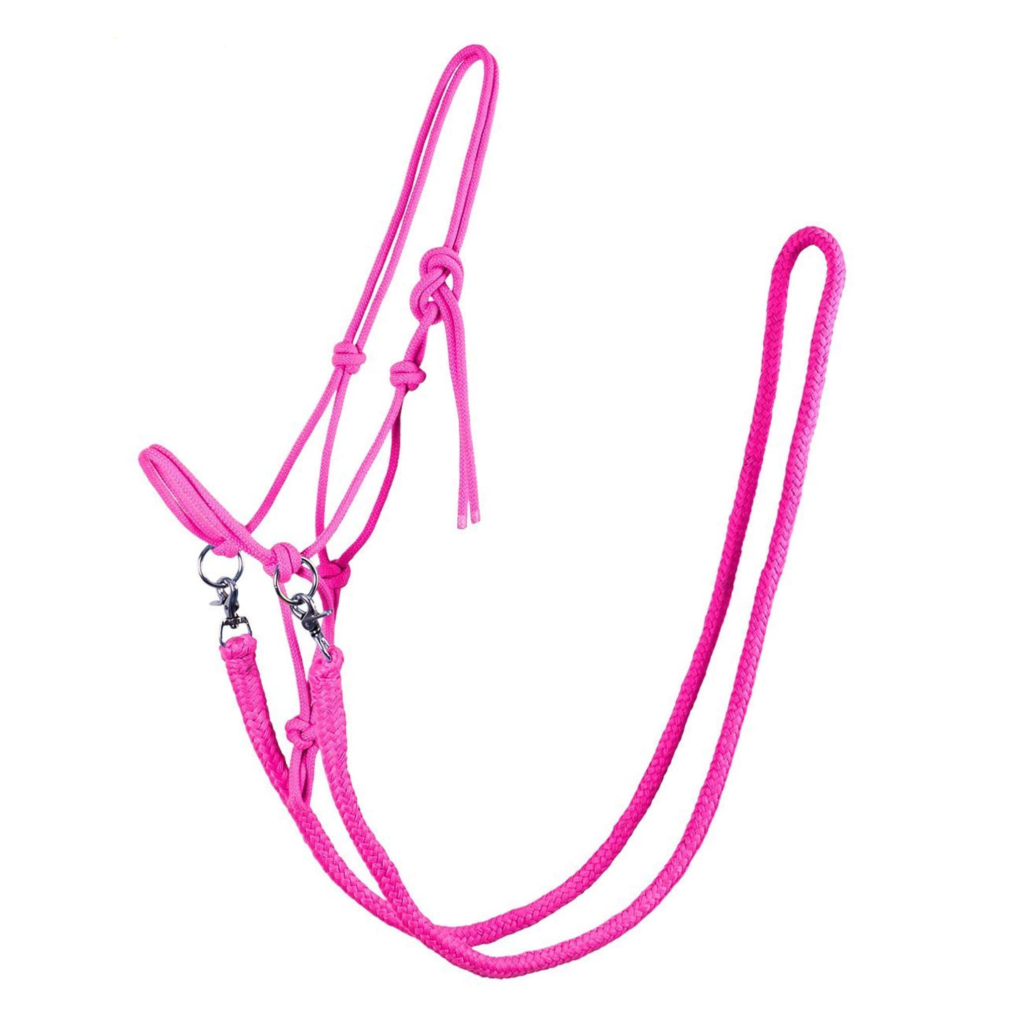 Qhp Rope Halter With Reins - Full · Fuchsia