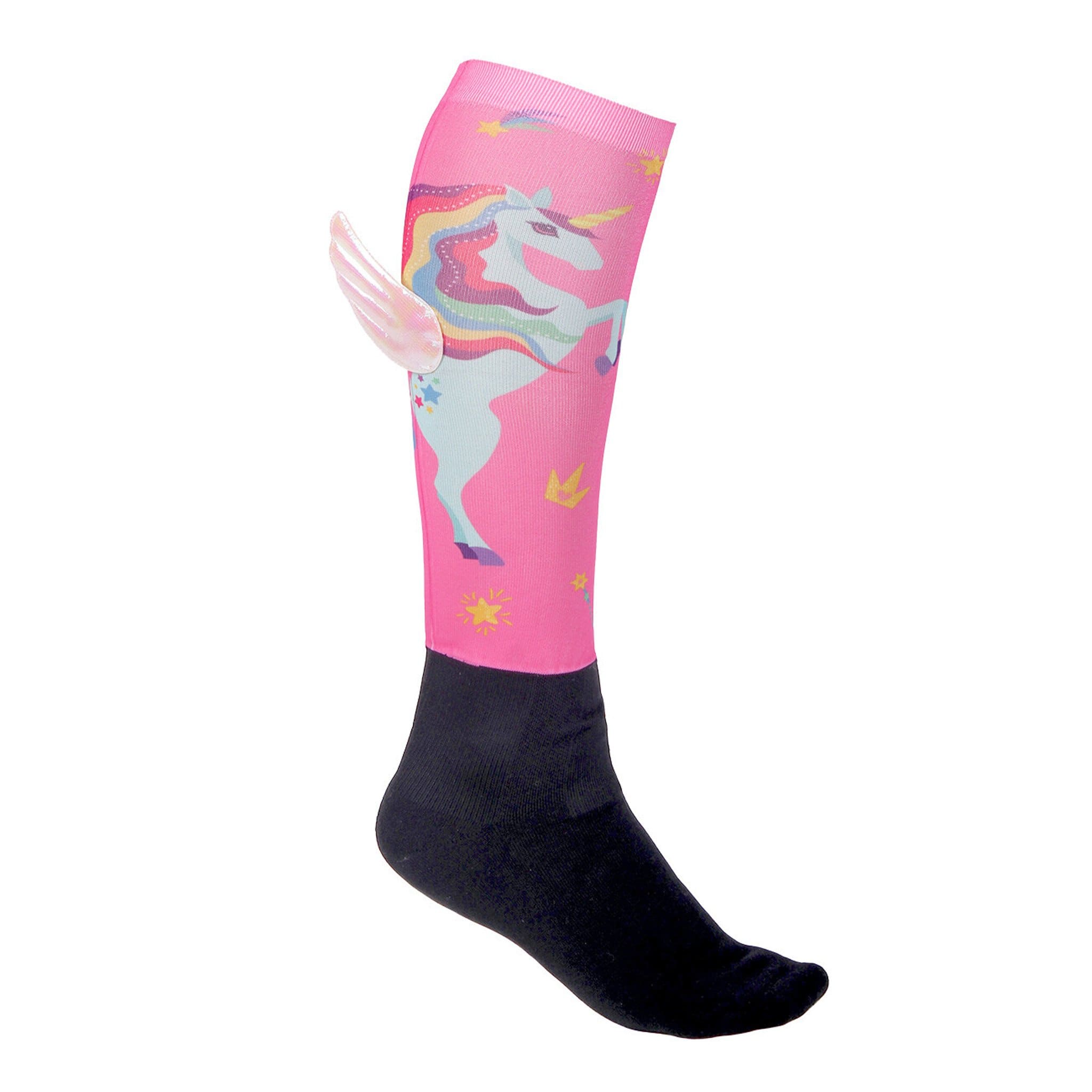 QHP Unicorn Socks 7242 Pink and Black